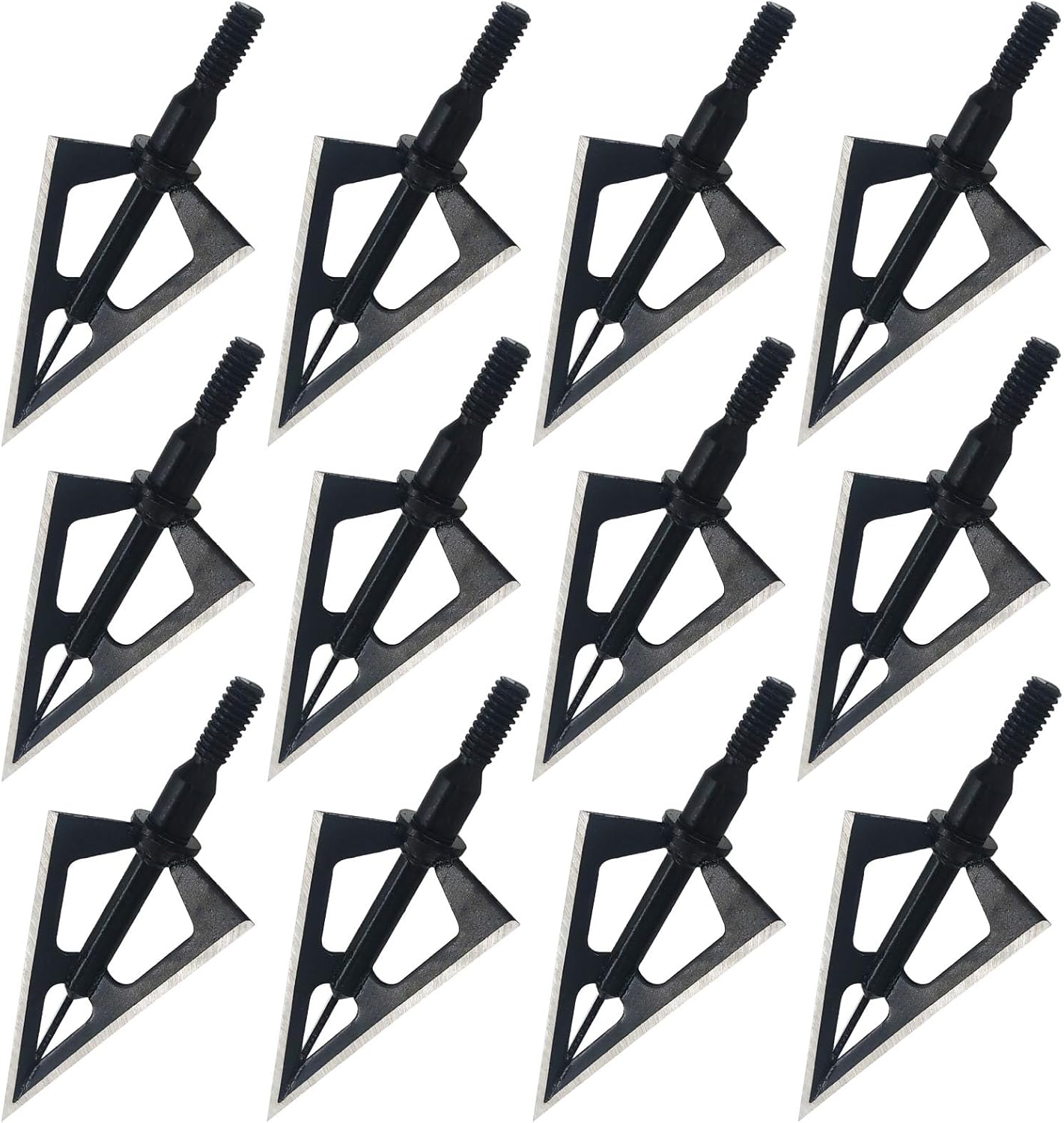 Cabezas de caza con 3 cuchillas para tiro con arco, 100 o 125, grano, 12 unidades, puntas de flecha atornilladas, compatibles con arcos
