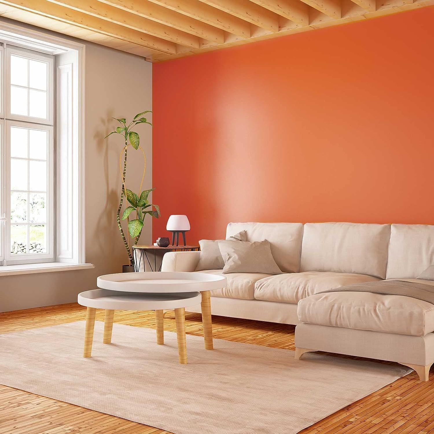Papel tapiz autoadhesivo color naranja de 18 x 197 pulgadas, fácil de aplicar, papel tapiz para despegar y pegar, papel tapiz para reformar la mesa