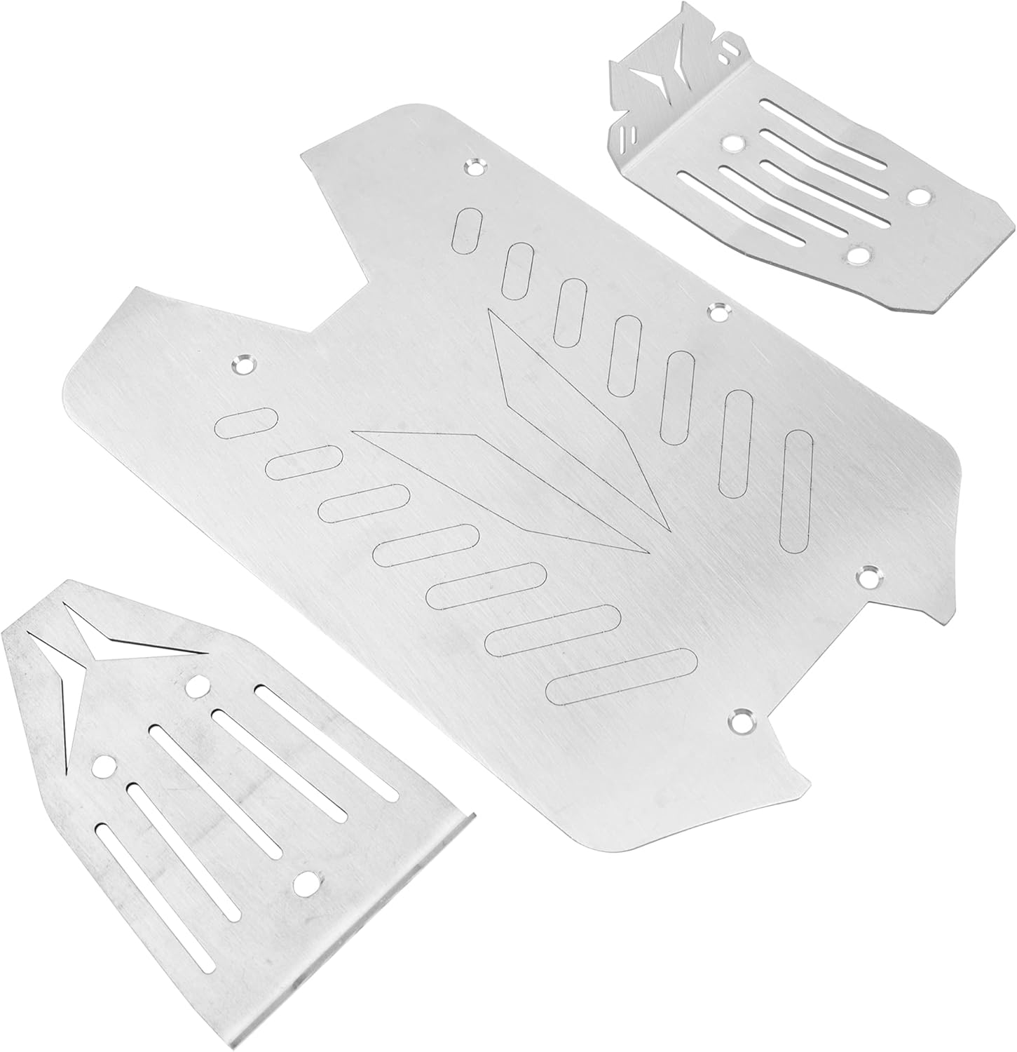 ShareGoo – Placa deslizante de acero inoxidable, placa de protección de chasis RC compatible con Arrma 110 Vorteks 4×4 Big Rock 3S RC Car