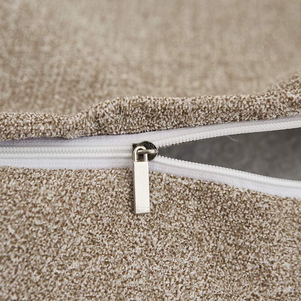 MERNETTE – Funda de cojín cuadrado de chenille, suave, decorativa, para decoración del hogar, para sofá, cama, silla, sillón, paquete de 2 unidades