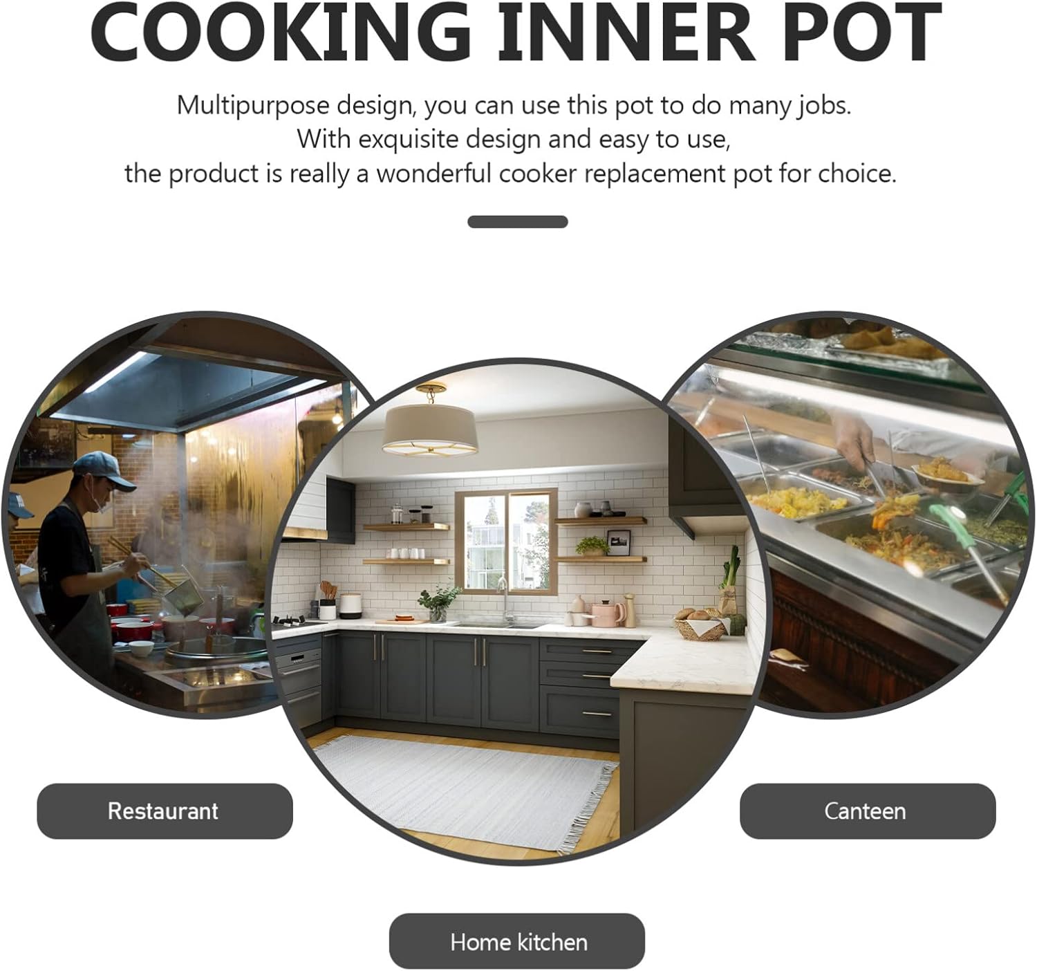 Olla a presión eléctrica de repuesto para olla interior de cocina, olla interior antiadherente de acero inoxidable de 2 litros, repuesto de olla