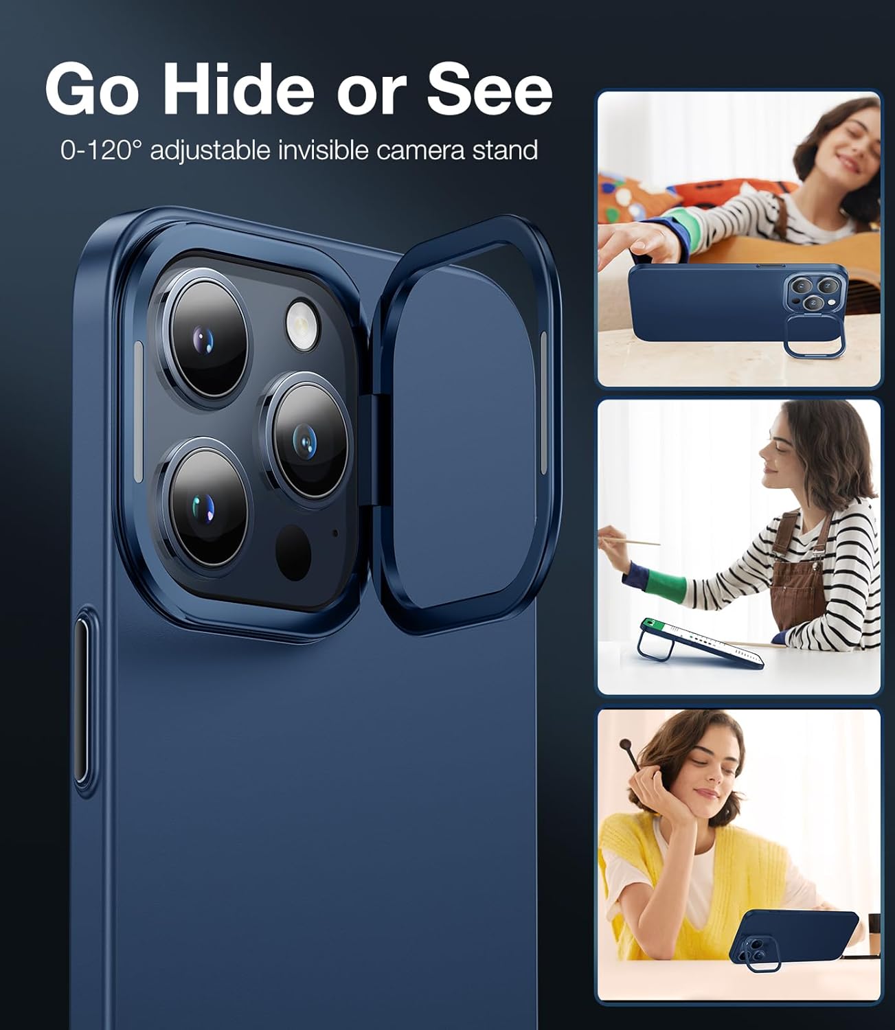 TORRAS Funda magnética de ajuste delgado para iPhone 15 Pro, compatible con MagSafe, soporte de anillo de cámara, funda ultradelgada y antihuellas,