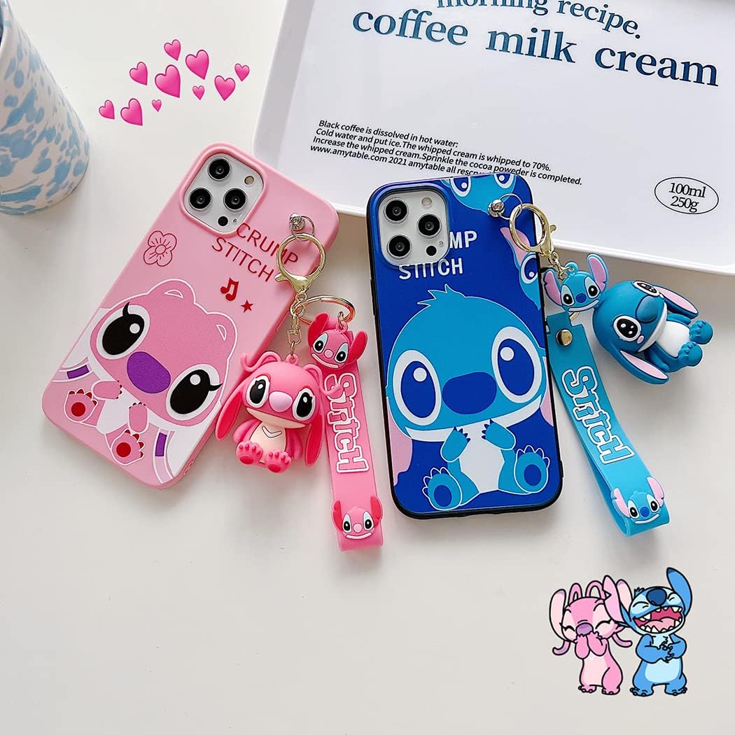 iFiLOVE Funda para Samsung Galaxy Note 10 Plus Stitch con correa colgante, para niñas, niños, mujeres, niños, linda pulsera de personaje de dibujos