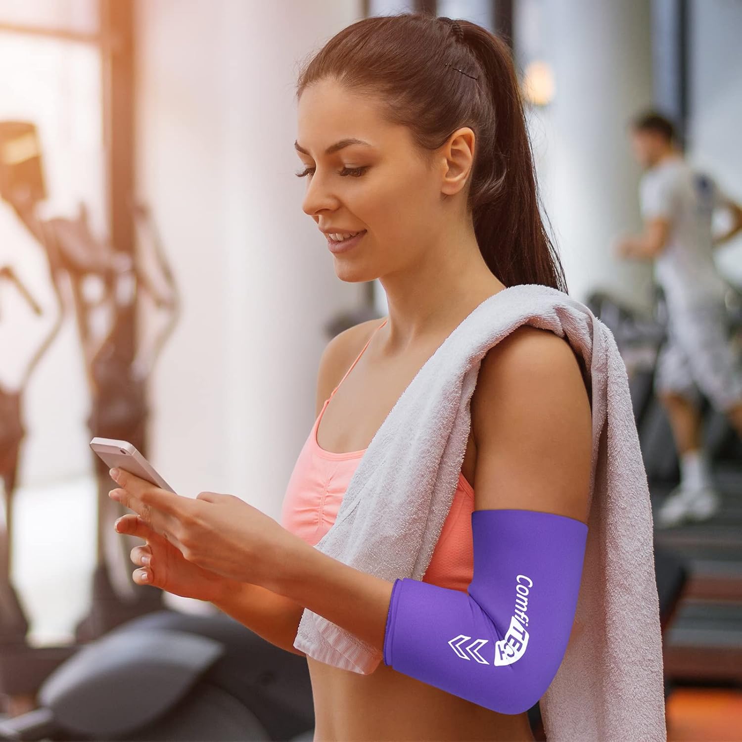ComfiTECH Bolsa de hielo para codo para tendinitis y codo de tenista, manga envolvente de compresión fría, bolsa de hielo para brazo de golfista,