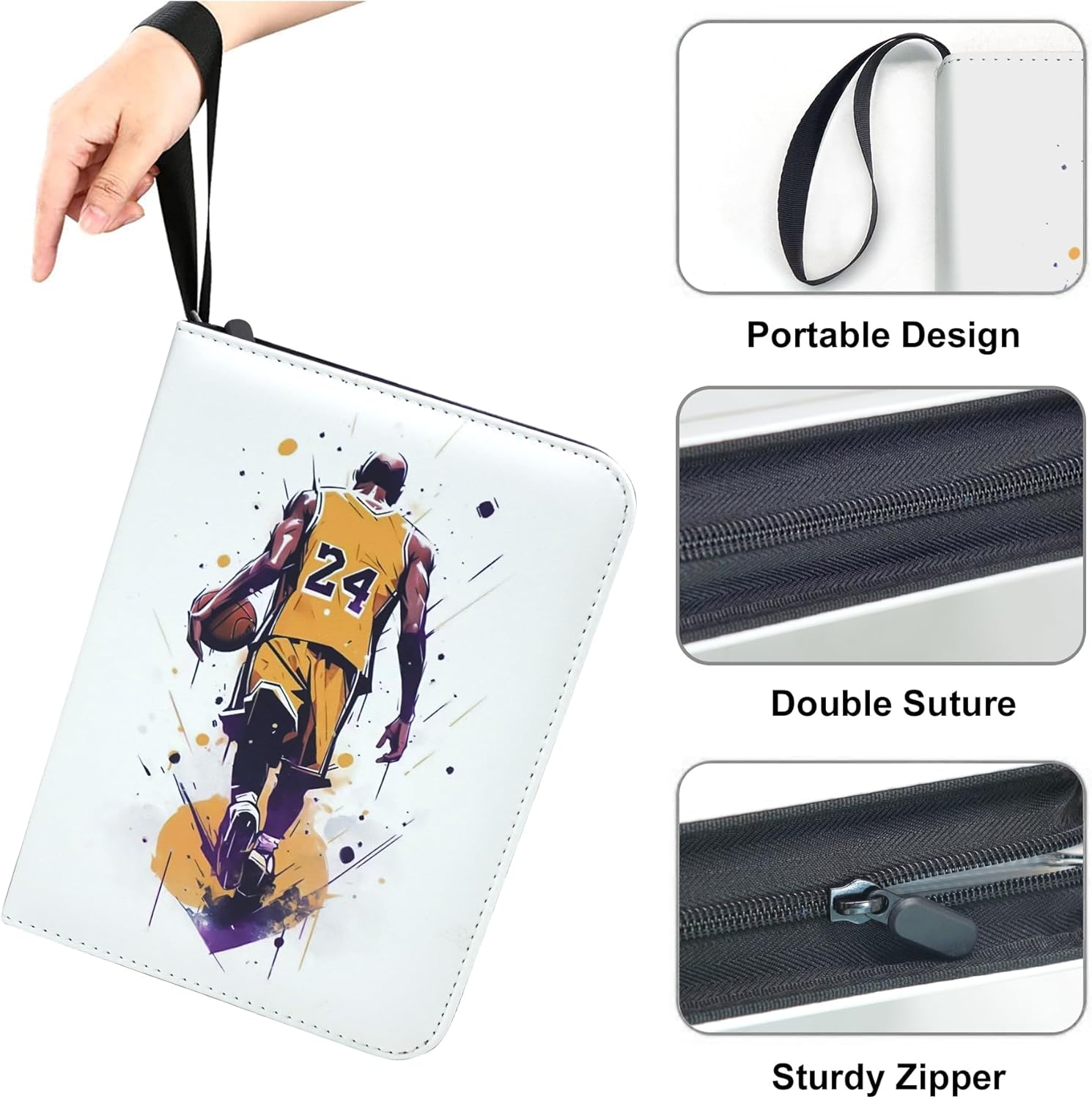 Carpeta de tarjetas de baloncesto de la NBA de 400 bolsillos, regalos para coleccionistas de tarjetas coleccionables de baloncesto, bolsa de