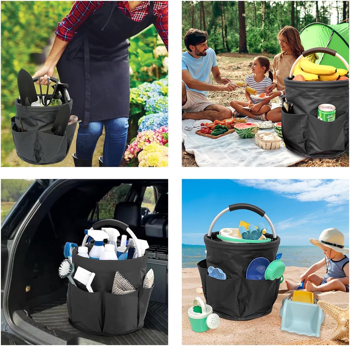 Bolsa de almacenamiento de jardinería, bolsa de herramientas de jardín, bolsa de almacenamiento multifuncional para organizador de picnic al aire