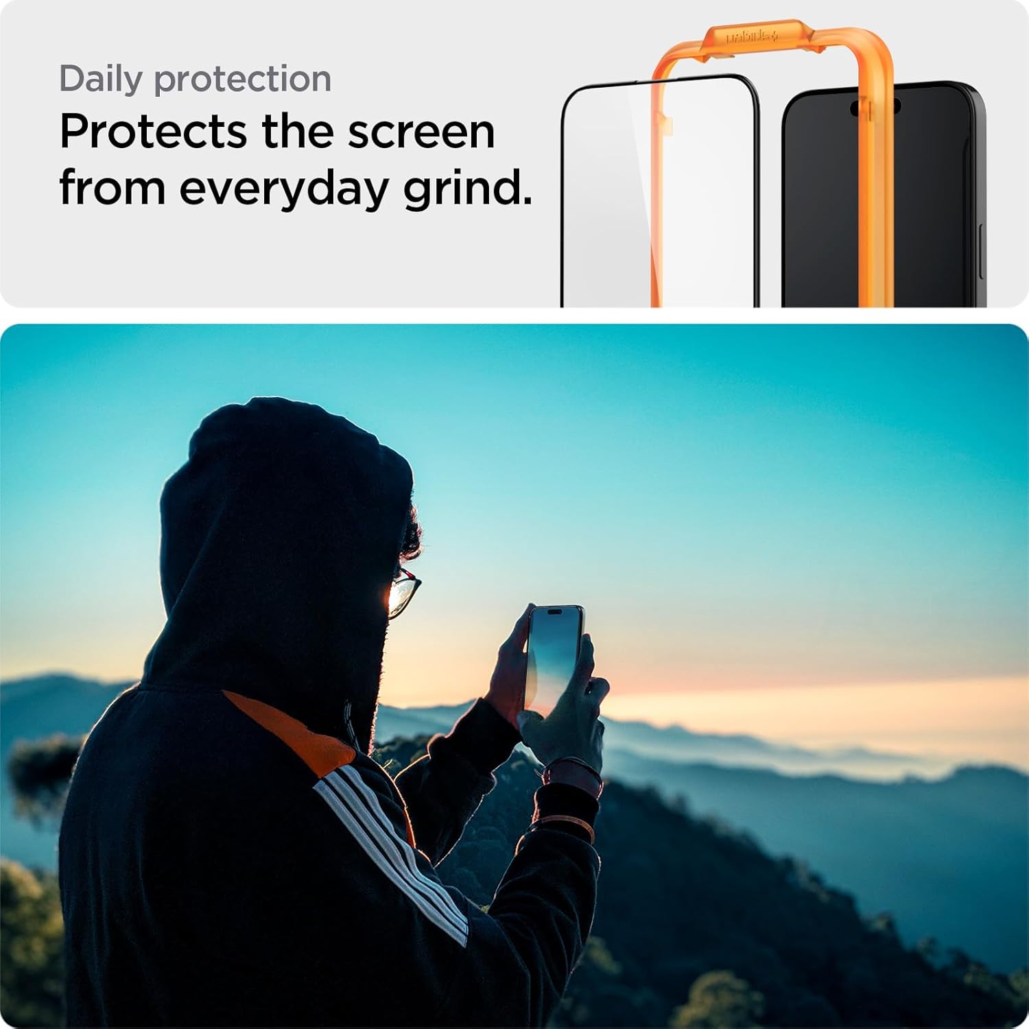 Spigen Protector de pantalla de vidrio templado GlasTR AlignMaster diseñado para iPhone 15, protección de borde a borde 2 unidades