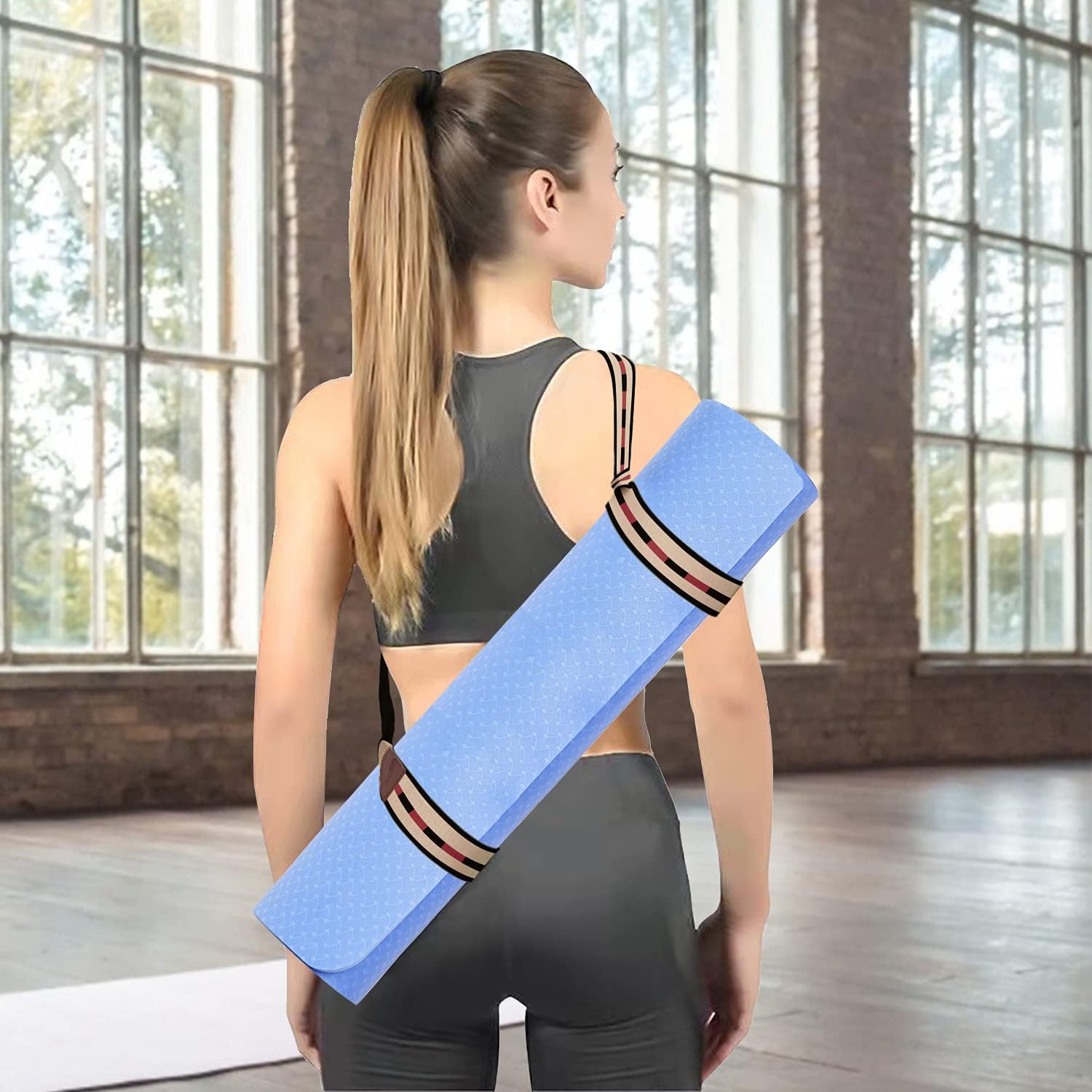 Yog A Mat StrapSling Ajustable YogaEjercicio Mat Carrier, colores estilo macarrón, hecho de correa de algodón duradera y cómoda solamente