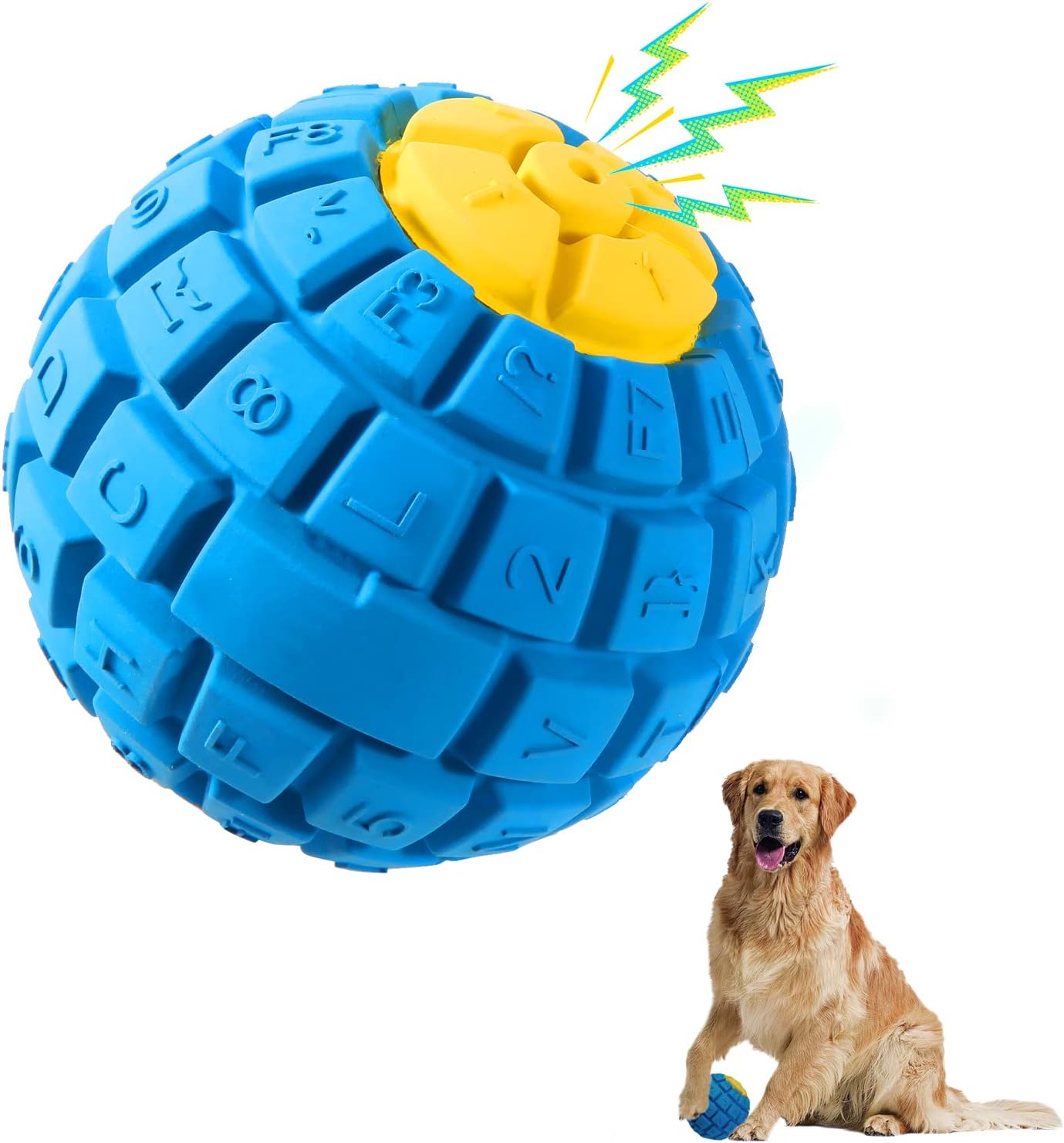 Juguete duradero para perros masticadores agresivos, pelota de juguete indestructible, bolas de goma para perros, bolas chirriantes para perros