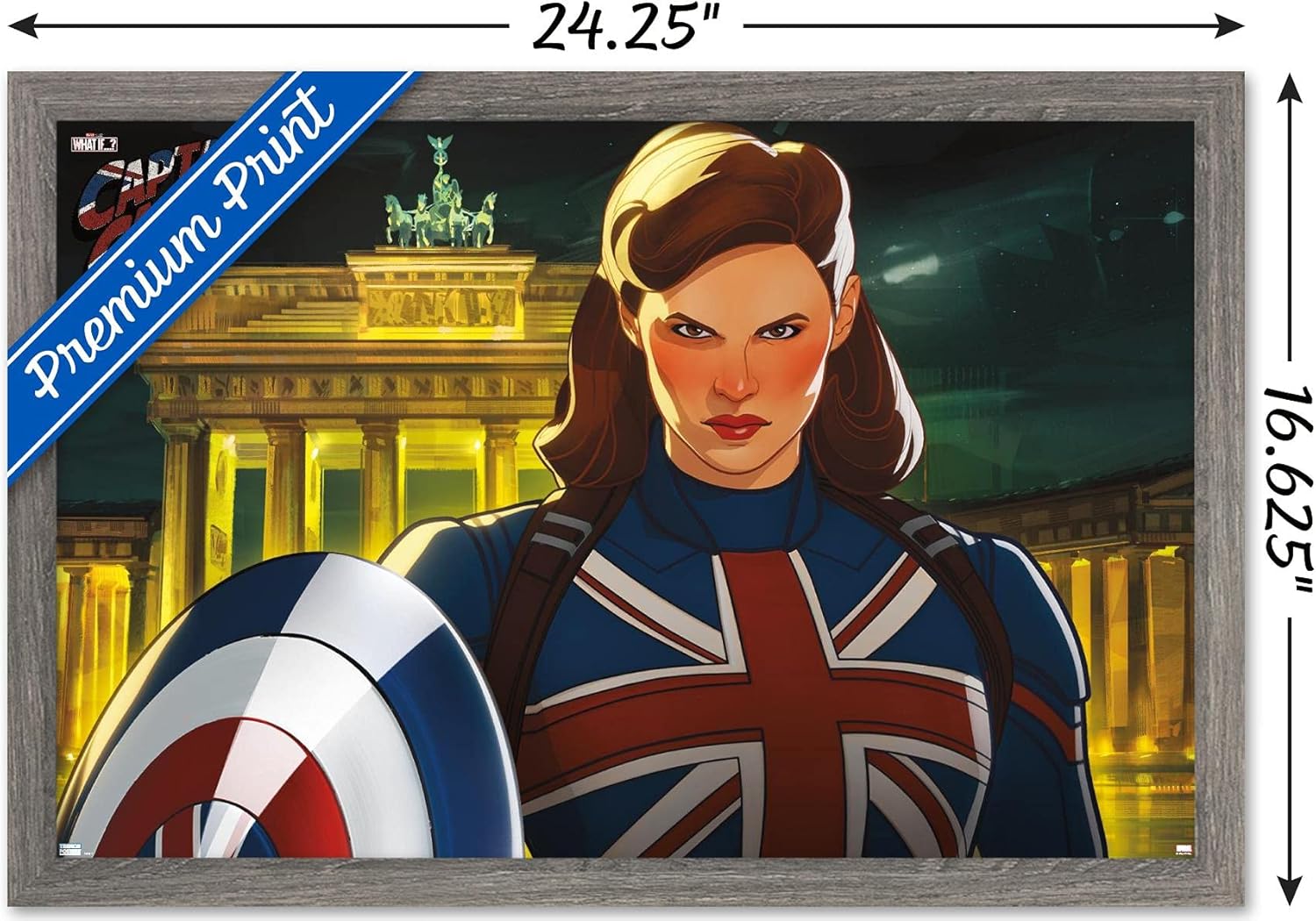 Trends International Marvel Year of The Shield-Captain Carter – Póster de pared, 14.725 x 22.375 pulgadas, versión enmarcada de madera de granero