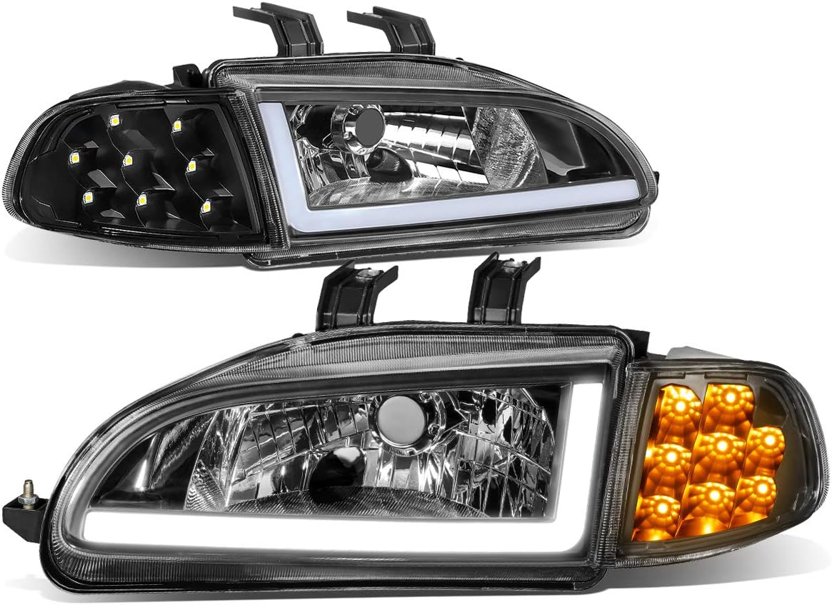 DNA MOTORING HL-LB-HC922D-BK-CL1 LED DRL+Luces de esquina para faros direccionales, color negro