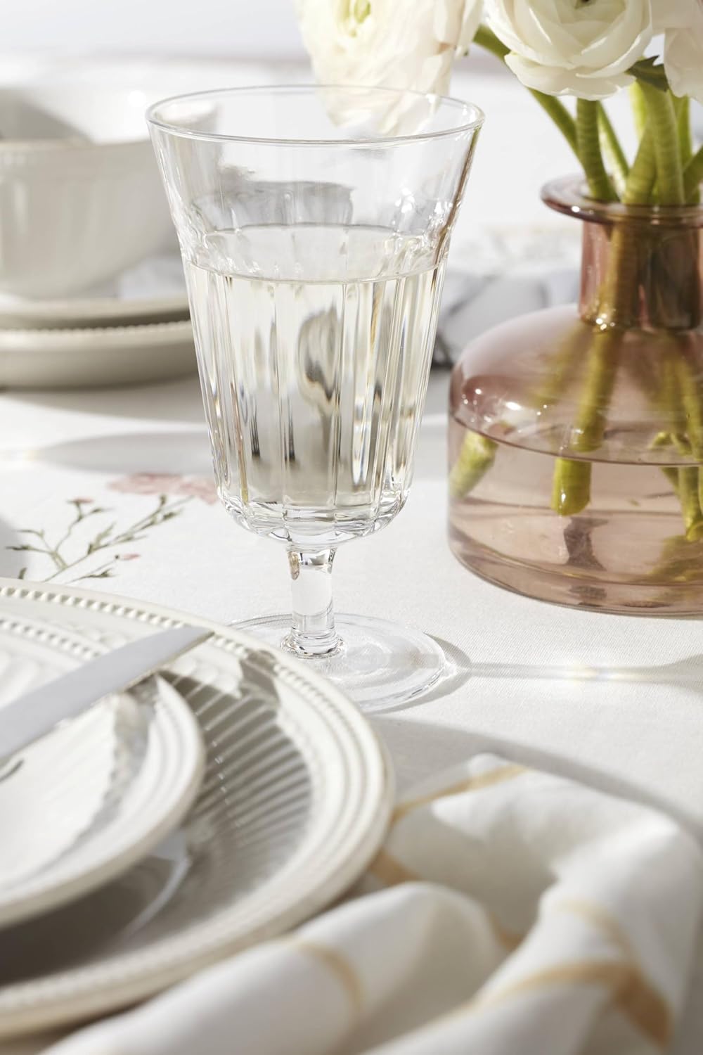 Lenox French Perle Groove – Juego de platos y cuencos de 12 piezas, 23.05 libras, color blanco