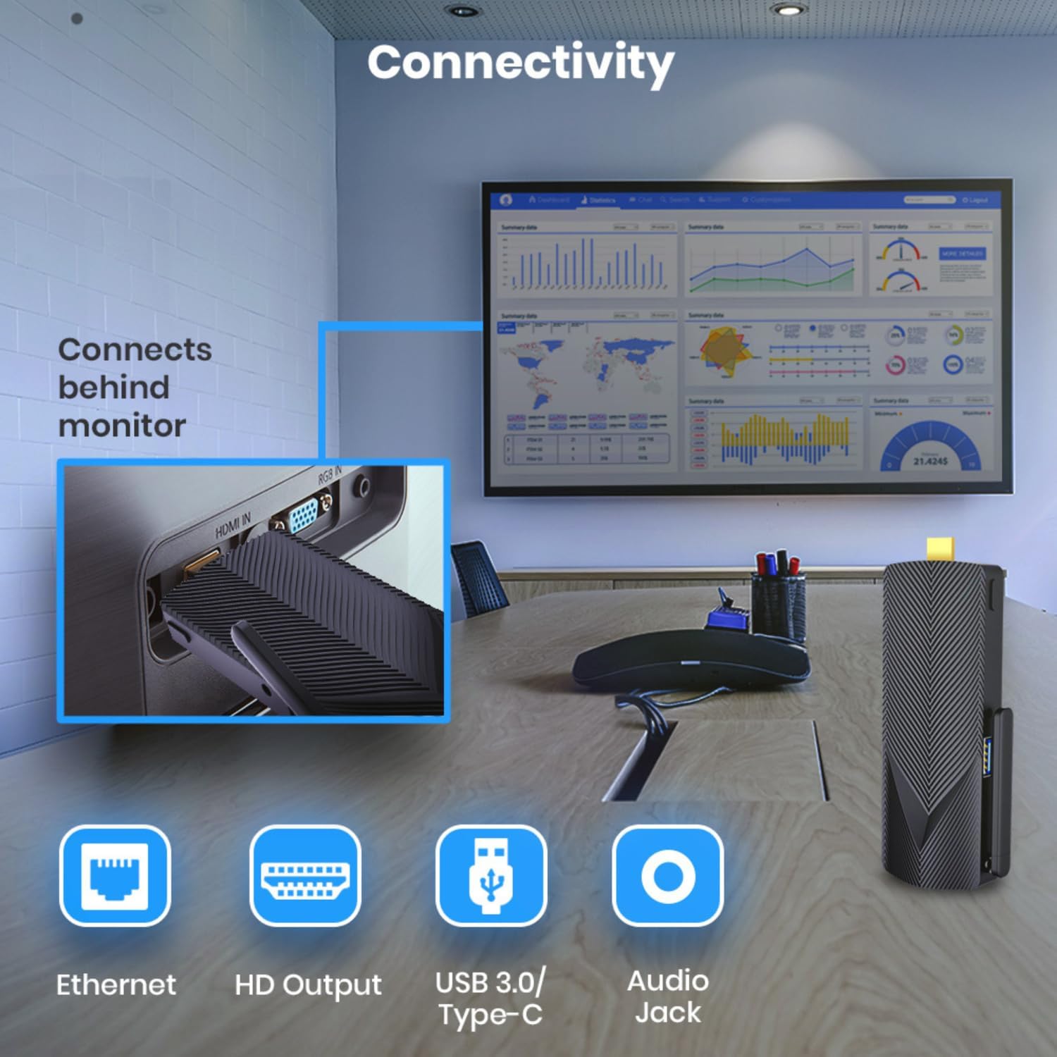 AZULLE Access4 Essential Mini PC Stick con Windows 11 Pro, 4 GB64 GB – Negocios y hogar, potente computadora portátil con puerto Ethernet –
