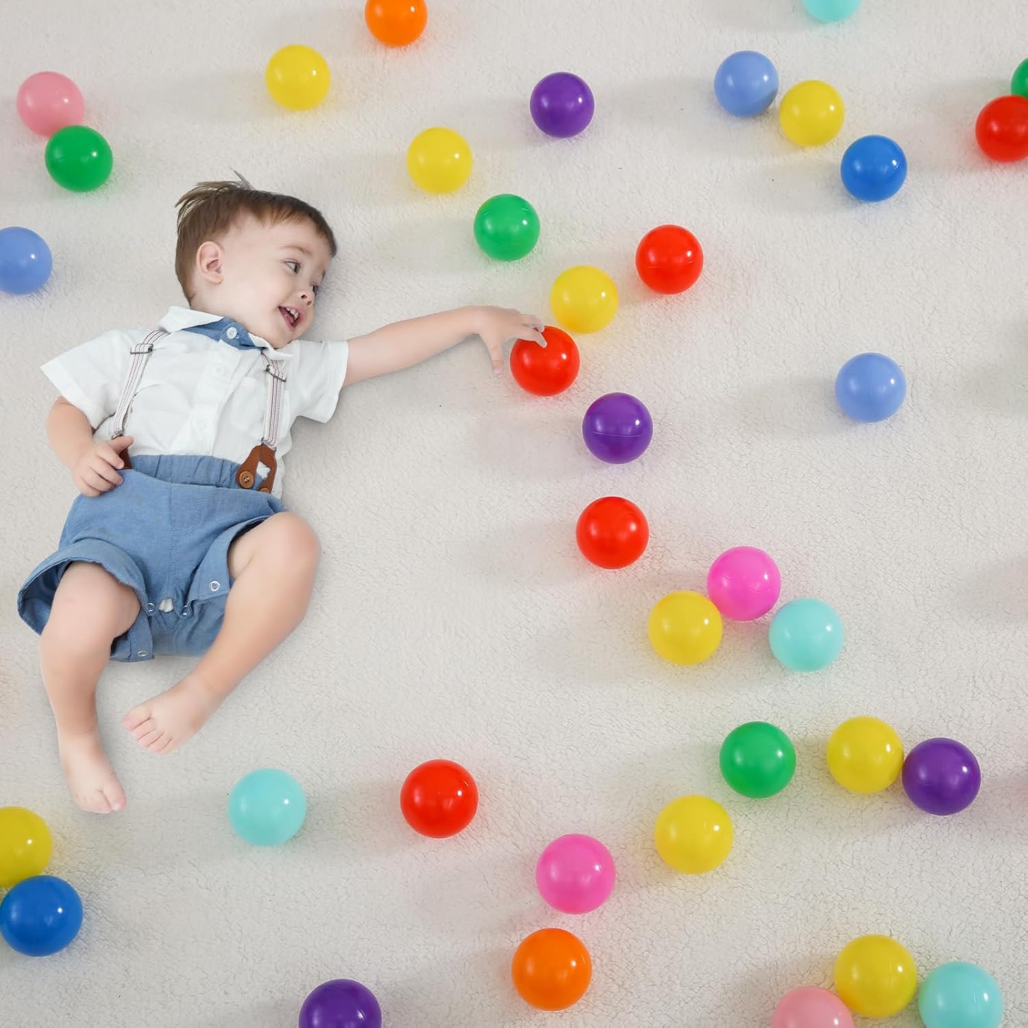 STARBOLO Ball Pit Balls for Toddlers, Girls, Boys Ball Pit, BPA Free Crush Proof Plastic Toy Balls, Children’s Pool Water Toys, Macaron Ocean Balls