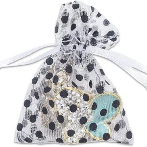 The Display Guys – Paquete de 100 bolsas de regalo de organza transparente de 2 x 2.5 pulgadas con cordón (XS), lunares (blanconegro) – para The Display Guys – Paquete de 100 bolsas de regalo de organza transparente de 2 x 2.5 pulgadas con cordón (XS), lunares (blanconegro) – para