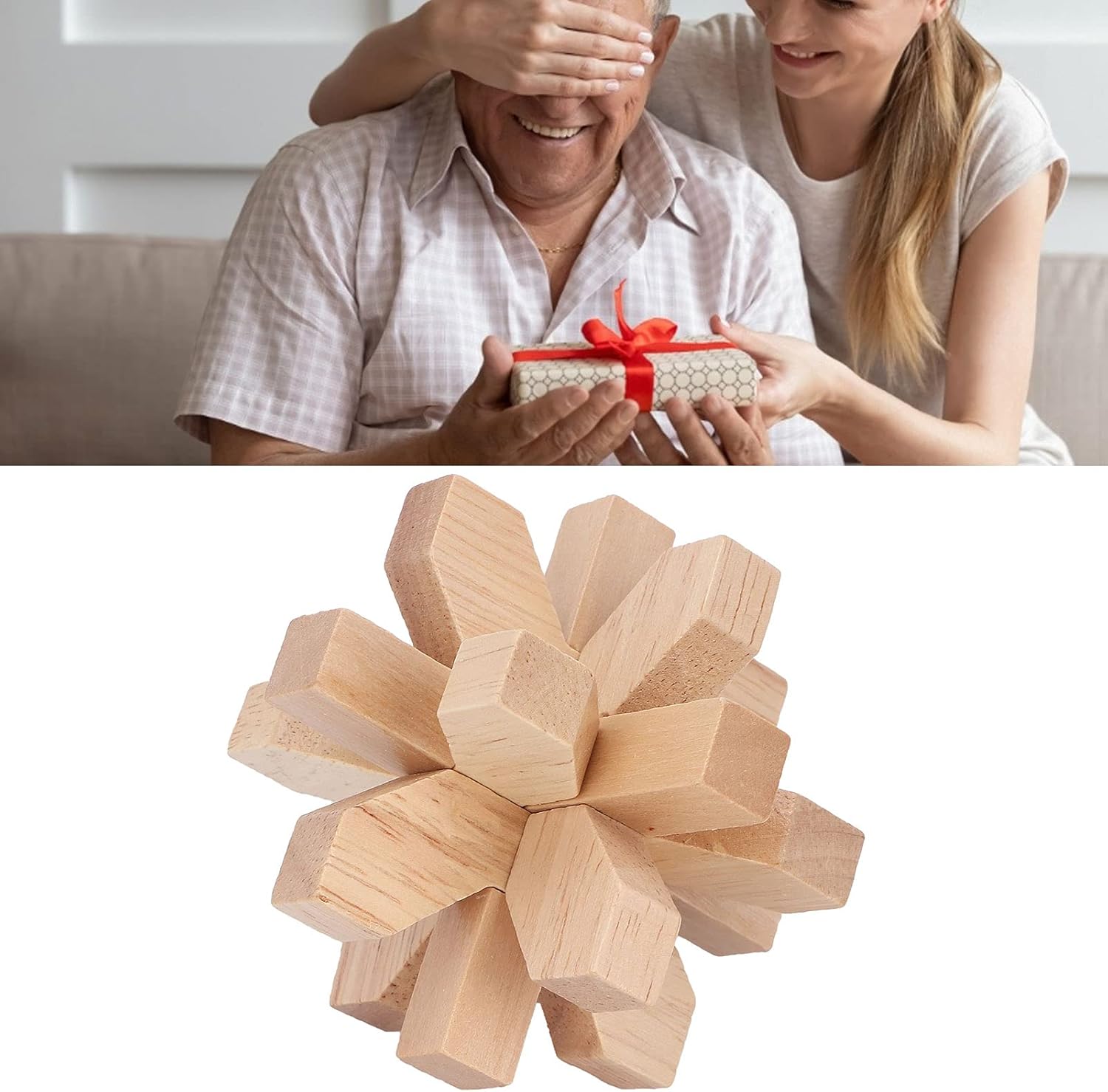Rompecabezas de madera para el cerebro, rompecabezas de desenmarañamiento de bloqueo, rompecabezas de madera entrelazados, juguete de prueba de