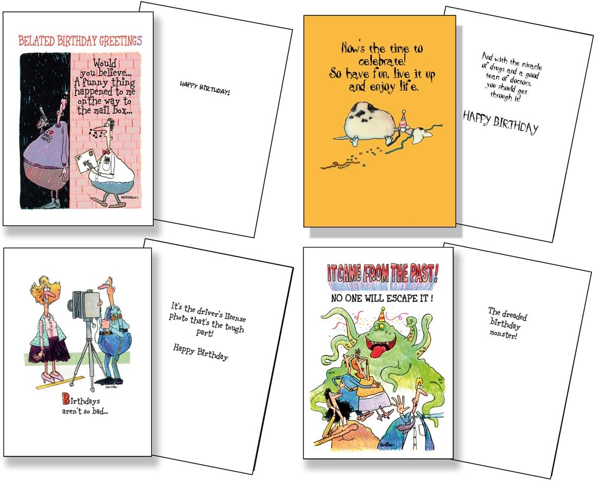 Stonehouse Collection Vareity – Juego de 12 tarjetas de cumpleaños divertidas, surtido de tarjetas de cumpleaños, fabricadas en Estados Unidos