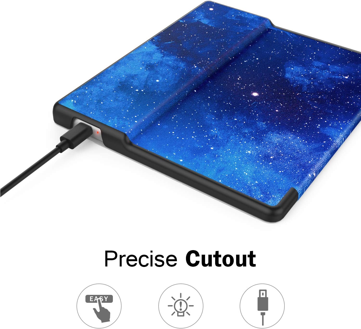 MoKo Funda compatible con Kindle Oasis de 7″ (solo 9 y 10 generación, versiones 2017 y 2019), carcasa ultraligera de alta calidad con encendido y