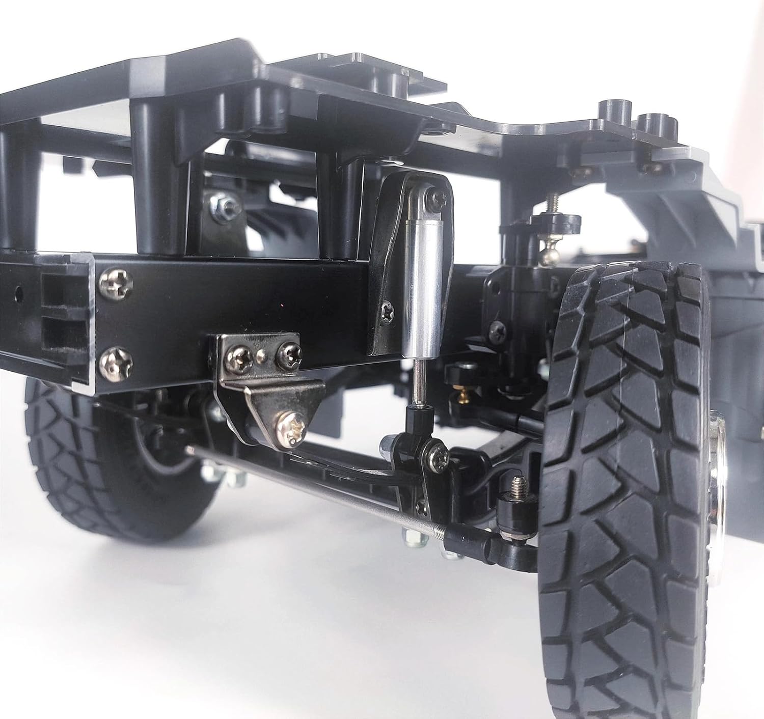 Amortiguador de aceite RC para camión RC 114 para camión de remolque Tamiya, piezas de actualización, amortiguador de suspensión (plateado)