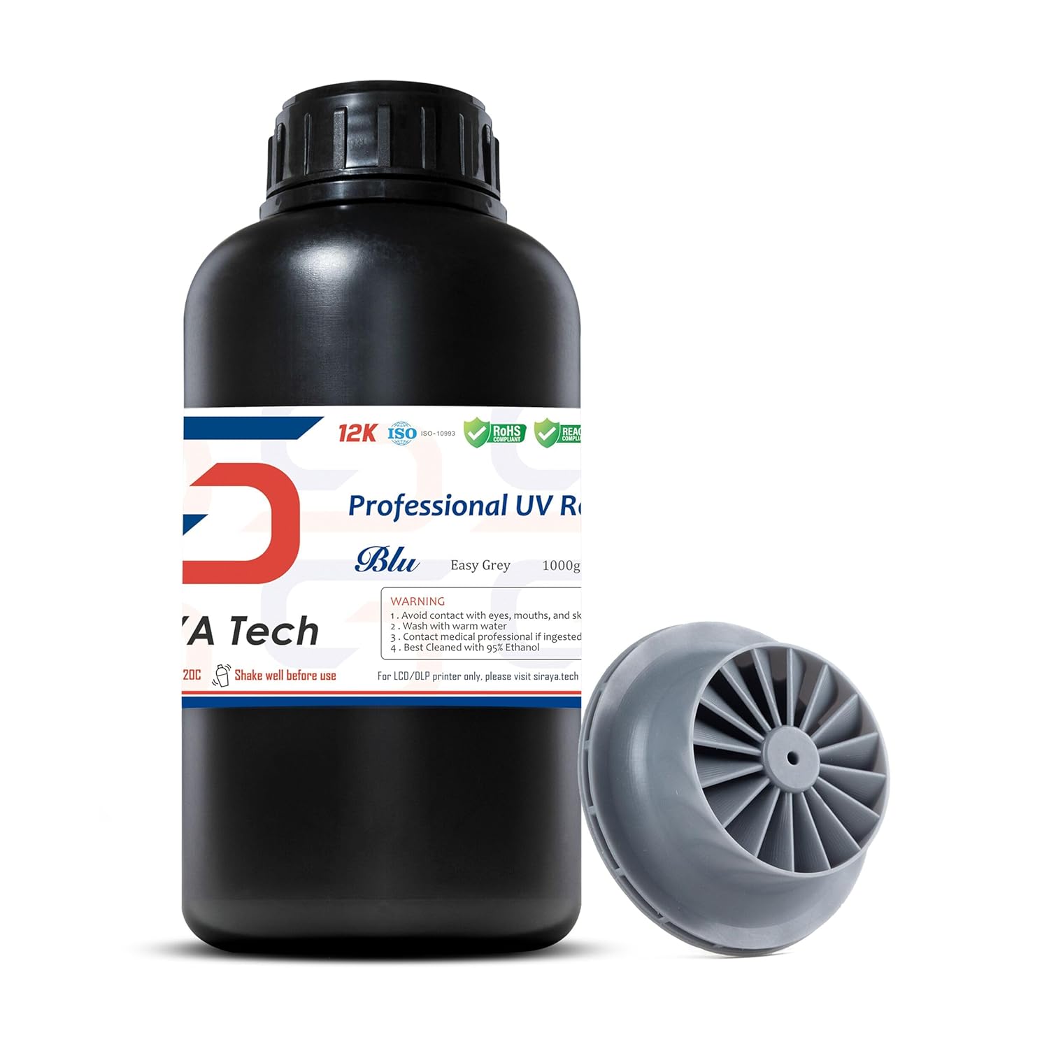 Siraya Tech Blu Easy Grey – Resina de impresora 3D resistente para impresiones de alta resolución sin esfuerzo, versátil y fácil de usar para