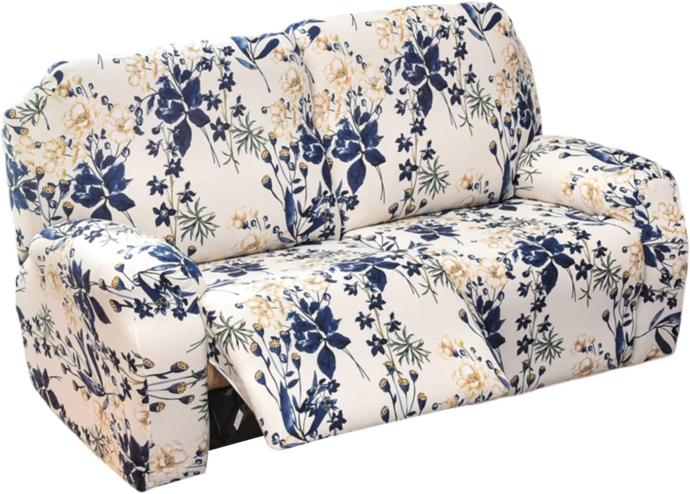 NILUOH Fundas para sofá biplaza reclinable, 6 piezas, fundas elásticas para sofá reclinable de 2 asientos, protector de muebles con parte inferior