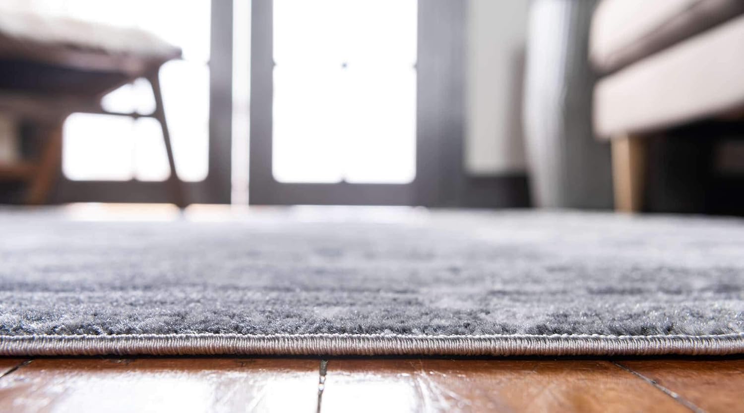 Unique Loom Metro Collection – Alfombra abstracta de transición con piedra de cemento, 5 x 8 pies, gris claromarfil