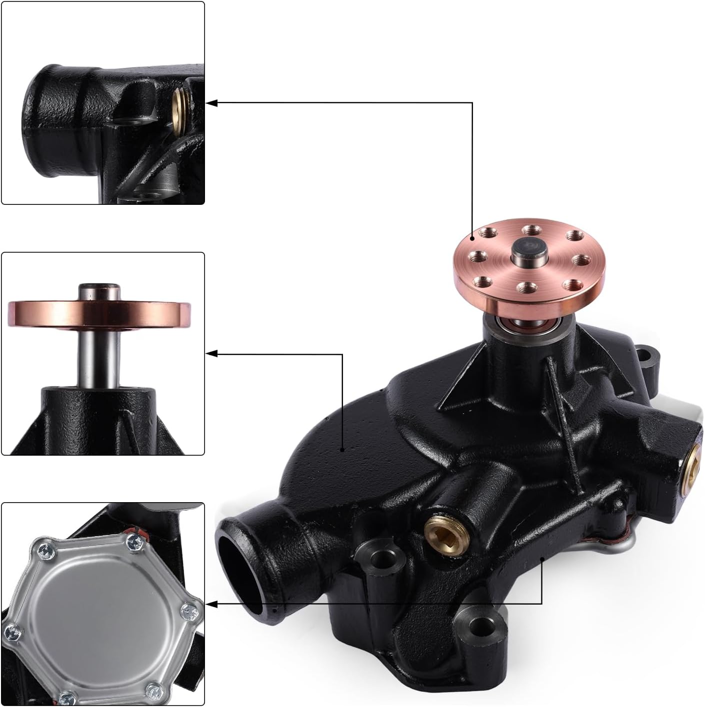 Bomba de agua de mar (impulsor de bronce original, cojinete C & U) 8M0113734 3853850 8503991 para 4.3L 5.0L 5.7L Volvo Penta, Mercruiser, OMC, Stern