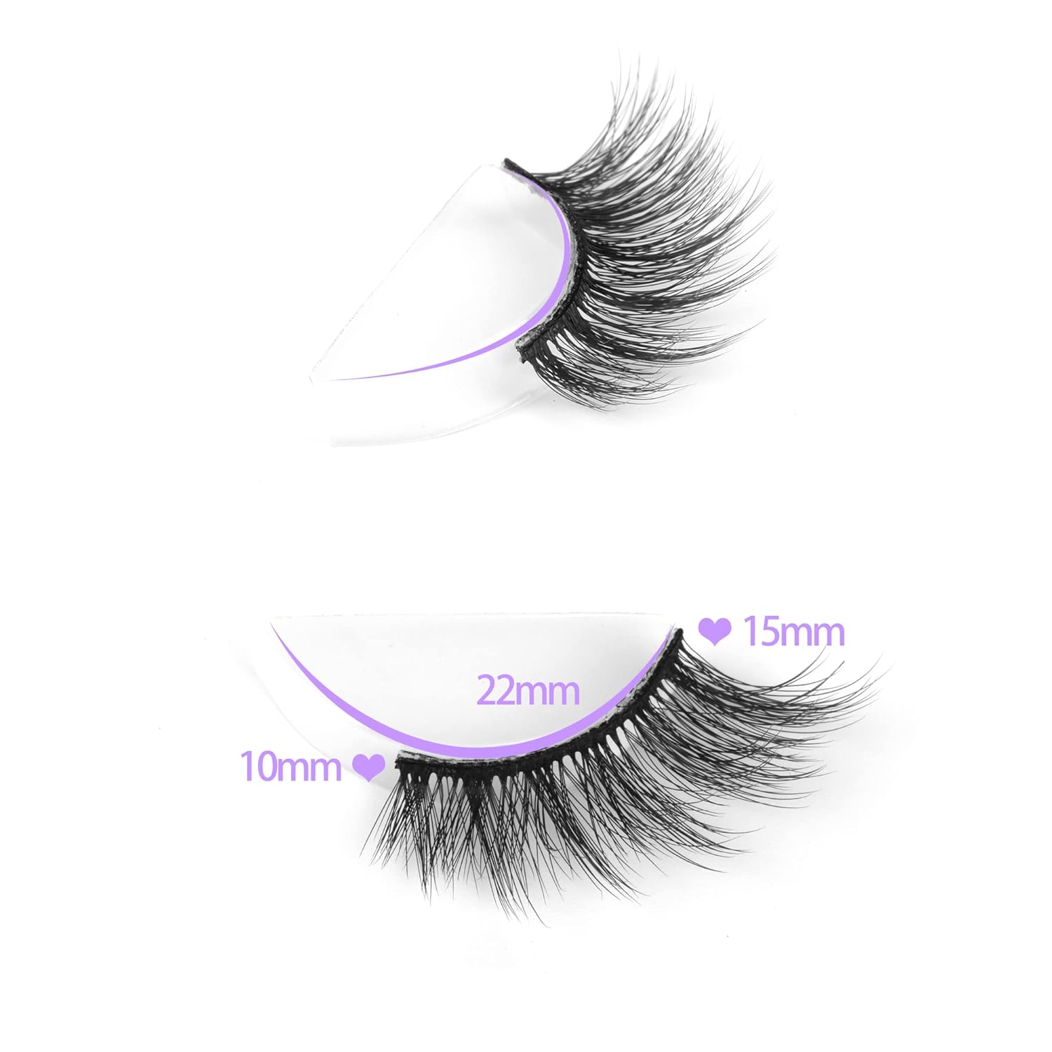 FANXITON Mitad de pestañas de aspecto natural, 10 pares de pestañas postizas 3D de ojo de gato, esponjosas, suaves, de 0.59 pulgadas, cortas, de