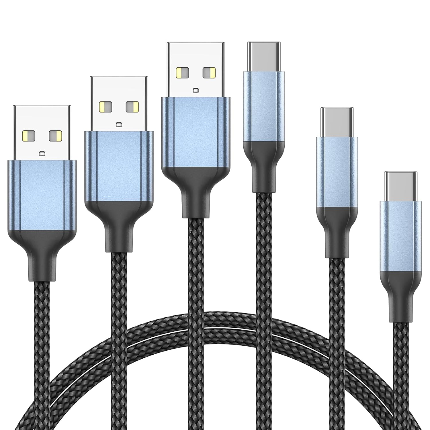 Cable USB C de 2 pies, cable USB a USB C para iPhone 15 paquete de 3 cable USB tipo C corto de 2 pies para iPhone 15, Samsung Galaxy S23 S22 Ultra