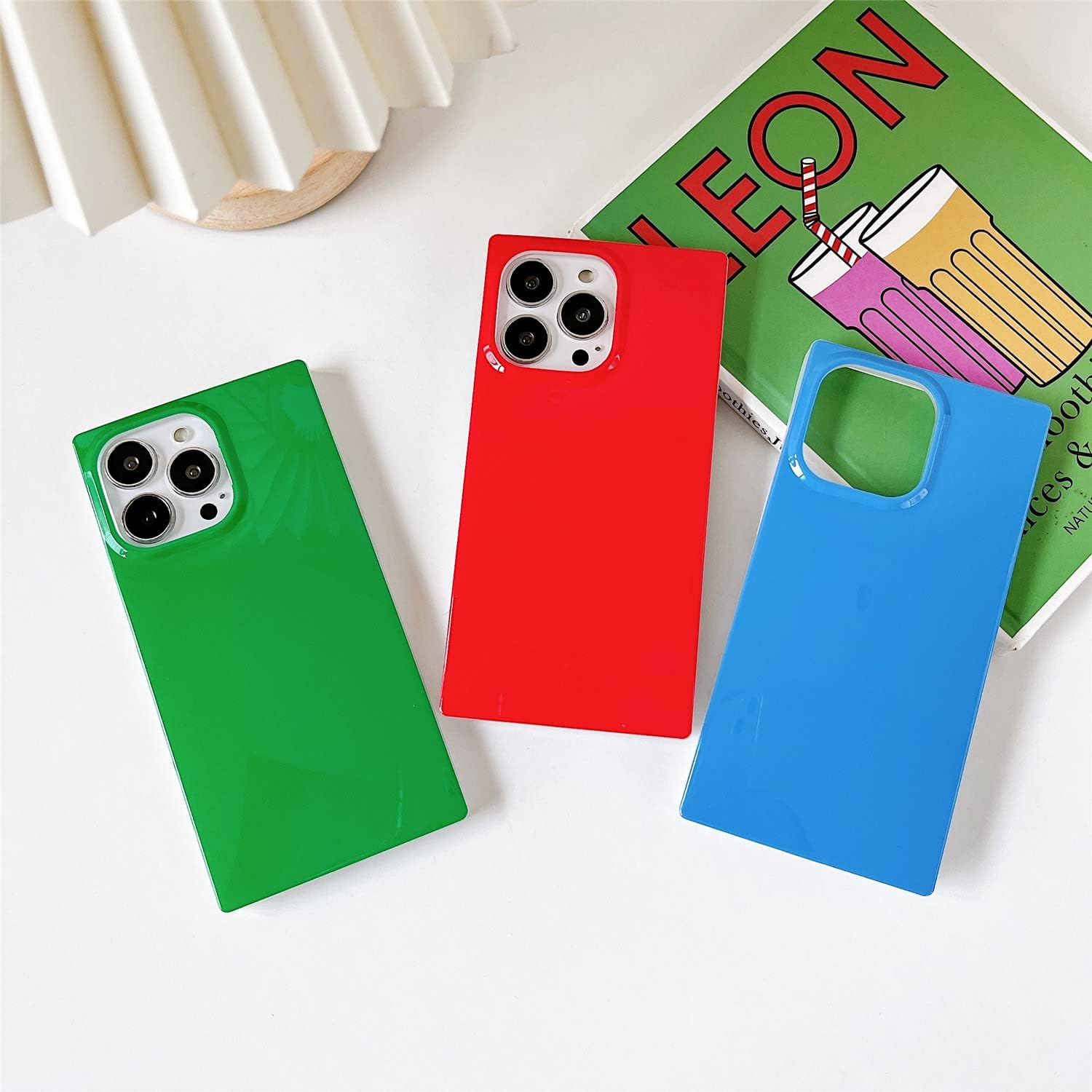 Cocomii Funda cuadrada compatible con iPhone 13 Pro Max, delgada, brillante, color sólido, pasteles relajantes, fácil de sostener, antiarañazos, a