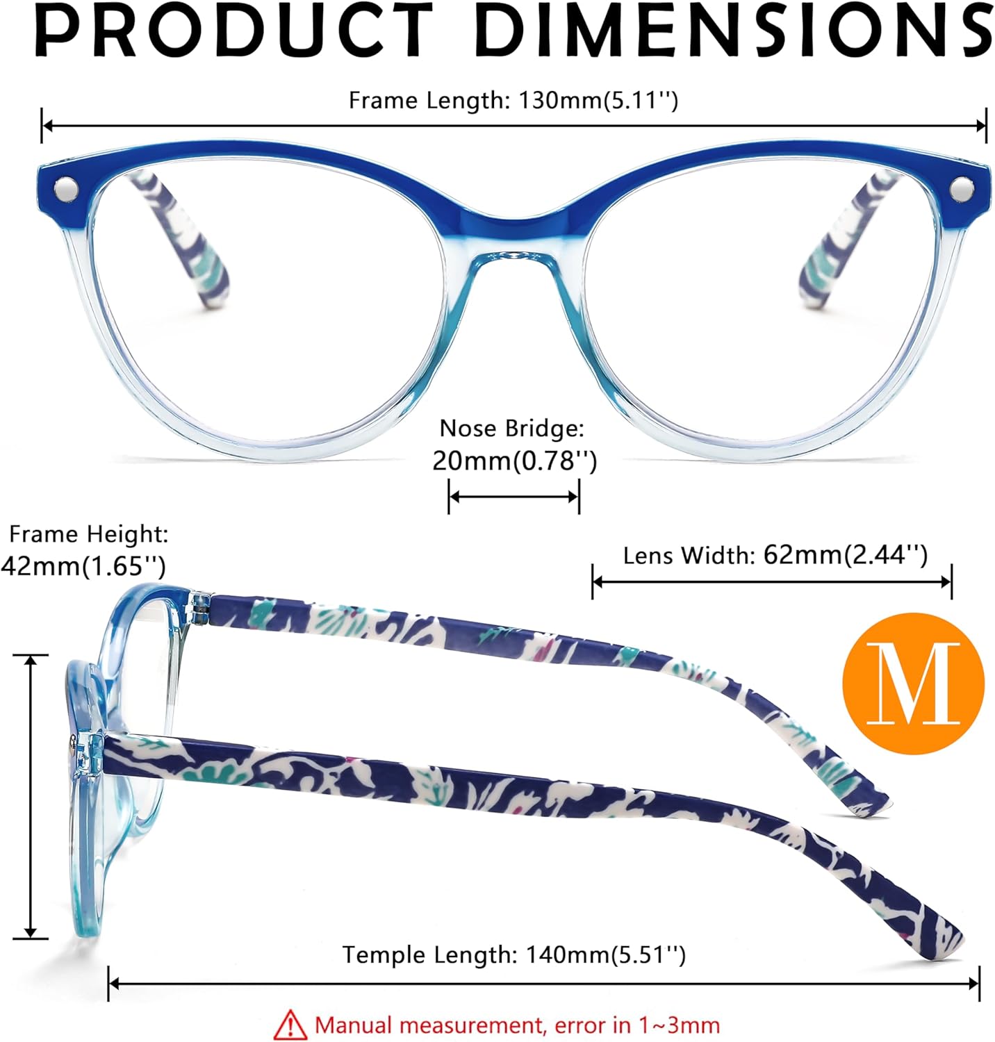 FEISEDY Gafas de lectura ojo de gato bloqueo de luz azul lectores anti fatiga ocular con bisagra de resorte B0043