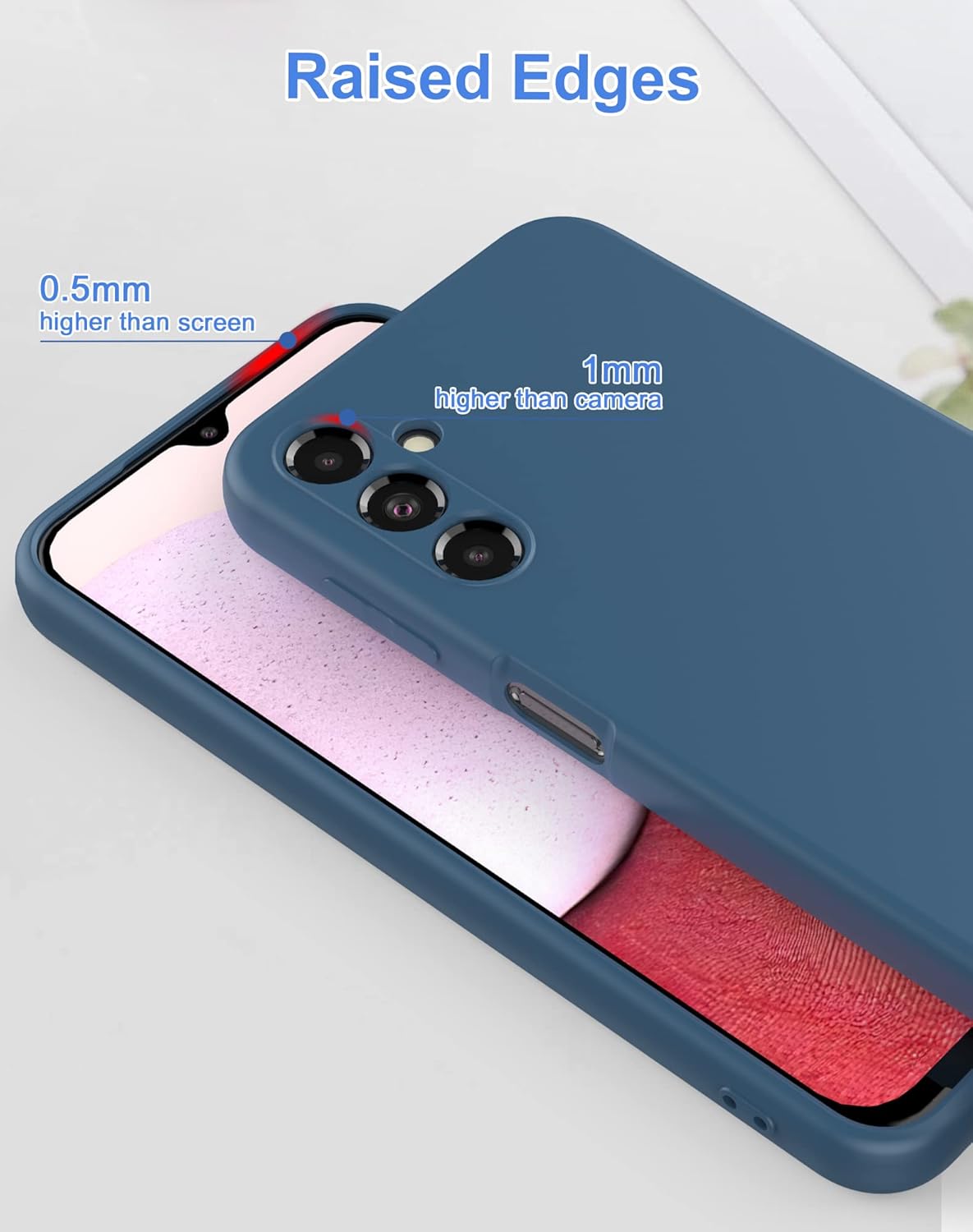 Foluu Funda de silicona para Samsung Galaxy A14 5G, funda protectora de goma de gel líquido con forro de microfibra suave, carcasa rígida delgada a