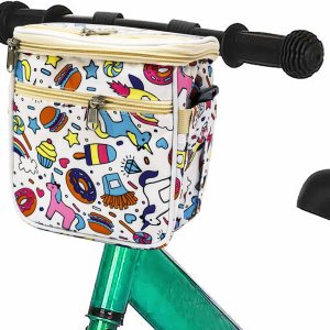 Cesta de bicicleta para niños, organizador de bolsa para manillar de bicicleta, accesorio de decoración de bicicleta delantera para niñas y niños, Cesta de bicicleta para niños, organizador de bolsa para manillar de bicicleta, accesorio de decoración de bicicleta delantera para niñas y niños,