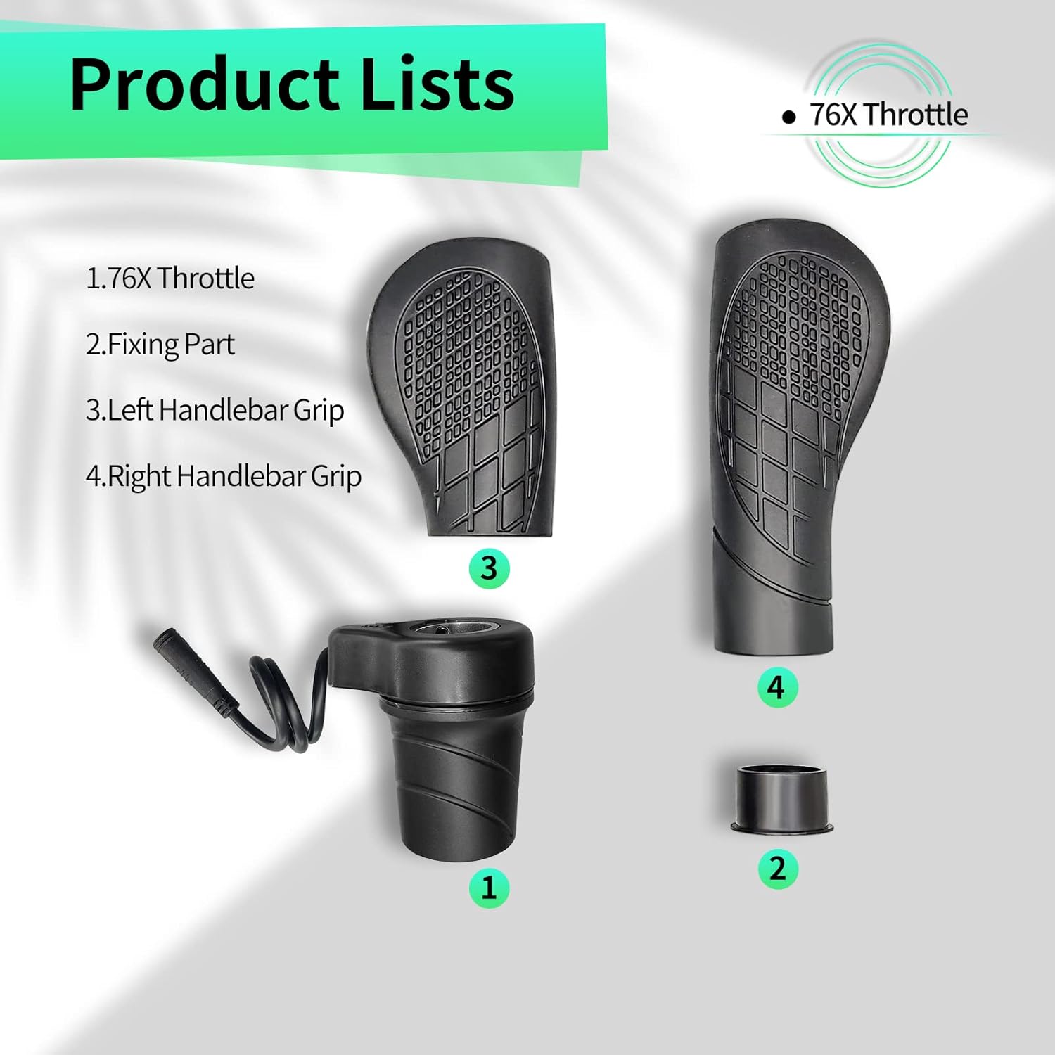 MUSELK Bicicleta eléctrica 20X Full Half Twist Acelerador Mango derecho Acelerador 3PIN Conector hembra para BBS01 BBS02 BBSHD Mid Motor Acelerador