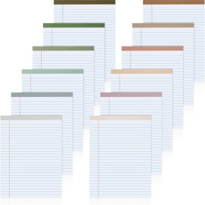 Ireer 12 blocs de notas legales de 8.5 x 11 pulgadas, 50 hojas de papel, cada bloc de notas rayado, bloc de notas con rayas Morandi, bloc de notas Ireer 12 blocs de notas legales de 8.5 x 11 pulgadas, 50 hojas de papel, cada bloc de notas rayado, bloc de notas con rayas Morandi, bloc de notas