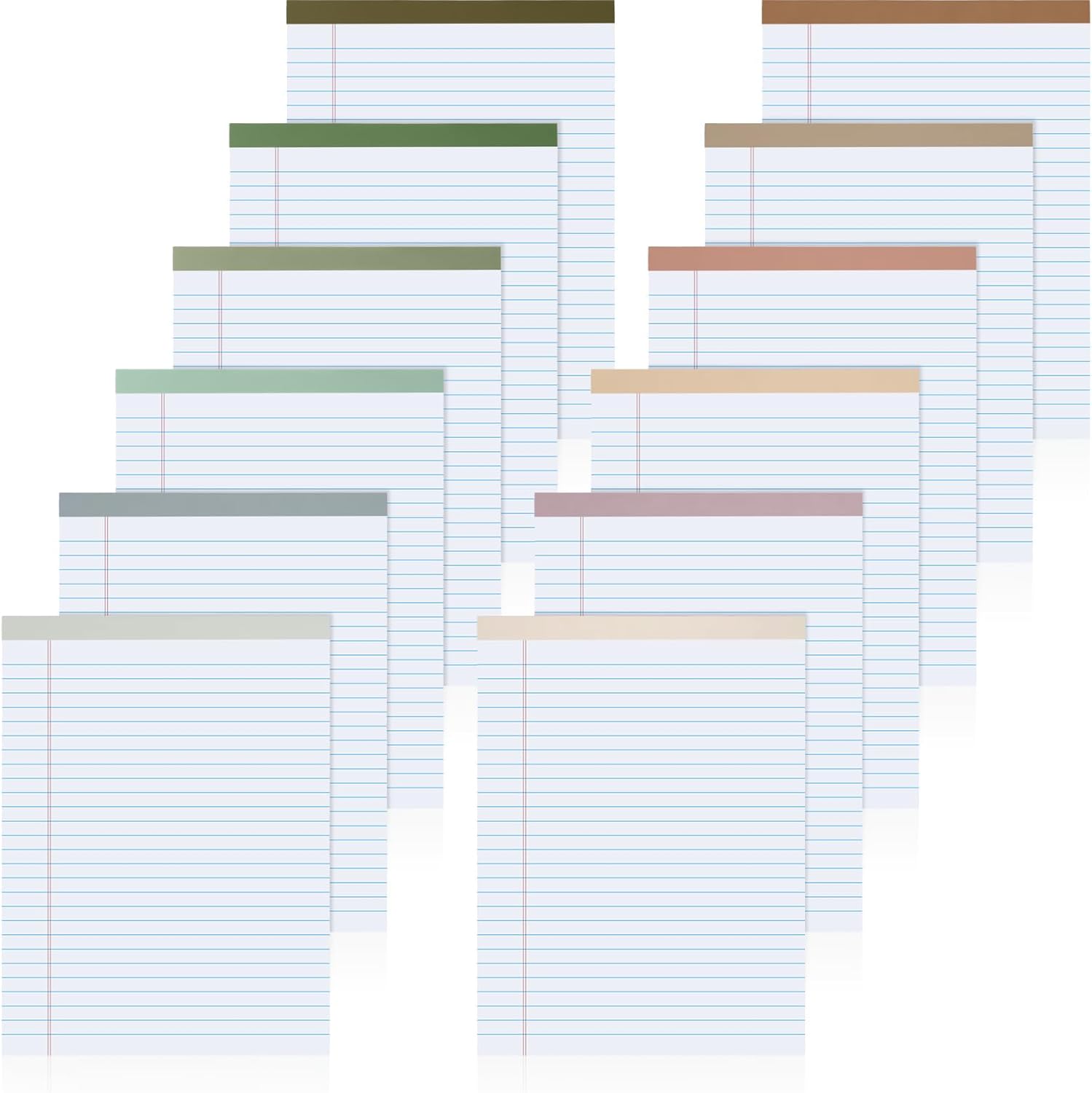 Ireer 12 blocs de notas legales de 8.5 x 11 pulgadas, 50 hojas de papel, cada bloc de notas rayado, bloc de notas con rayas Morandi, bloc de notas