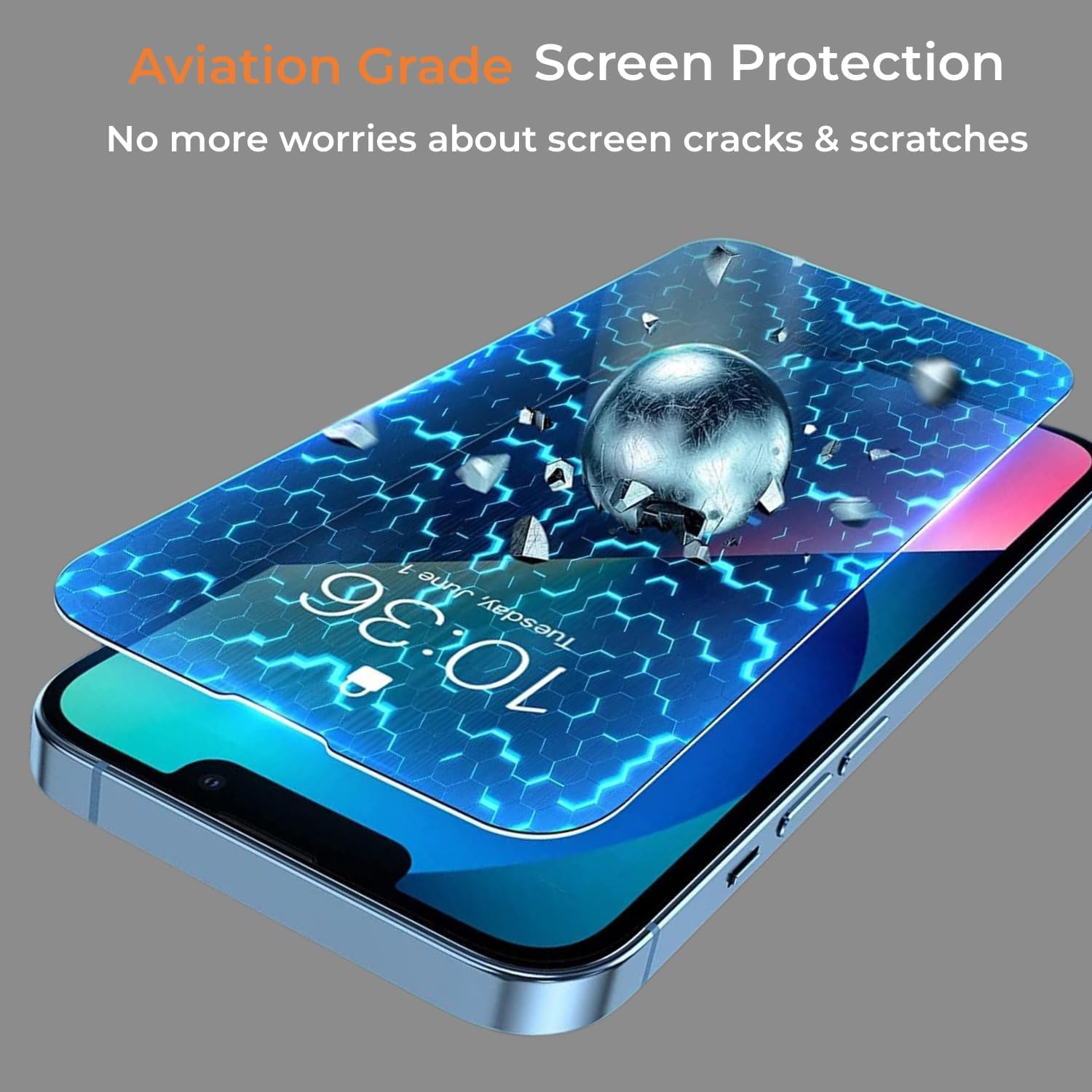 Paquete de 3 protectores de pantalla para iPhone 1313 Pro, protector de pantalla de vidrio templado dureza 9H, Ultra HD, antiarañazos, protección