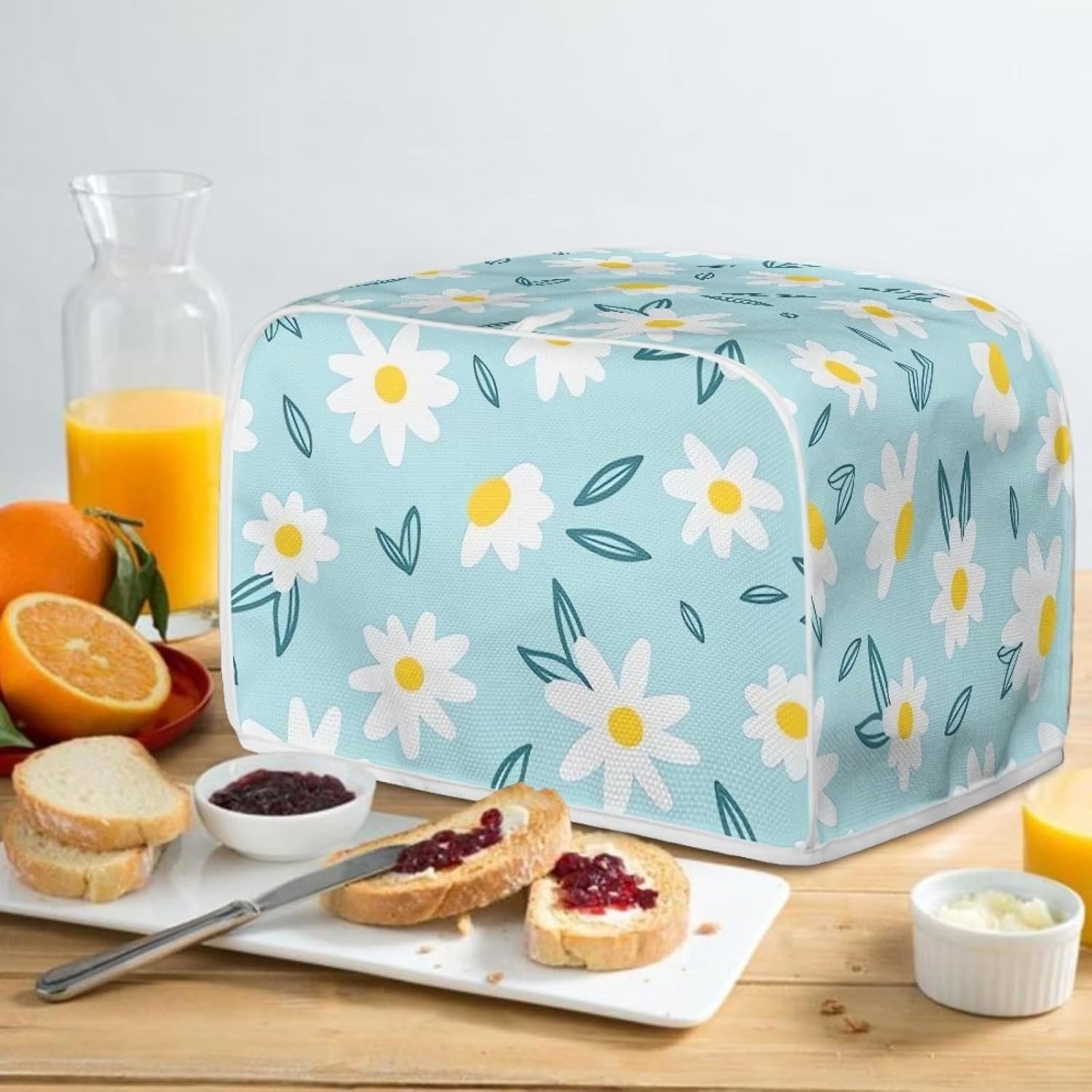 Daisy – Cubierta para tostadora de 2 rebanadas de cocina, fundas para electrodomésticos pequeños, lavable a máquina, funda para tostadora, horno,