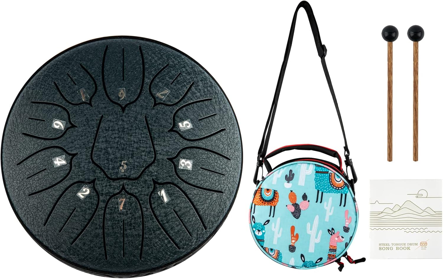Tambor de lengua de acero, 11 notas, instrumentos de percusión de 6 pulgadas con bolsa de mazos para meditación, educación musical, concierto,