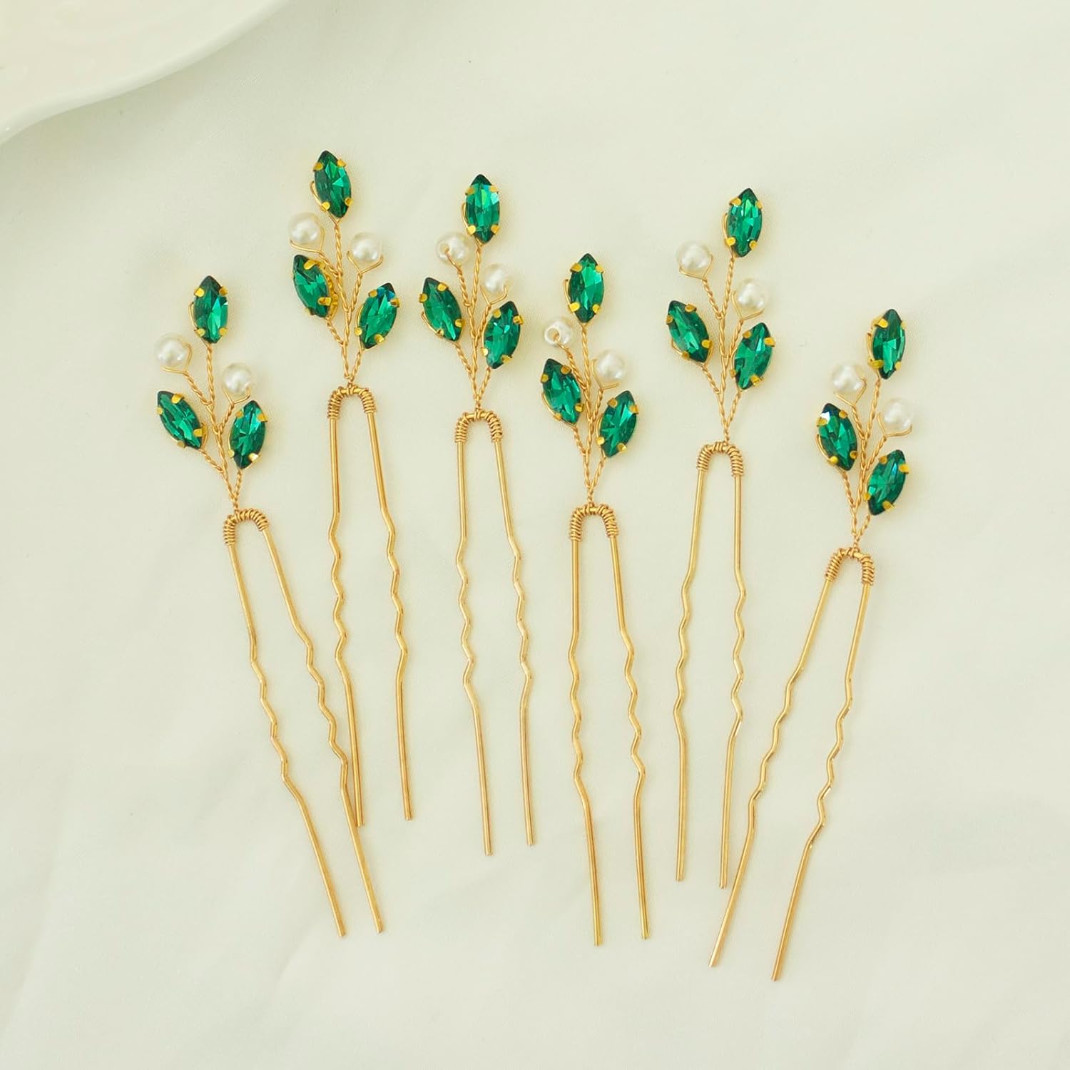 Horquillas para el cabello con diamantes de imitación para boda, 6 unidades, accesorios para el cabello de novia, pinzas de cristal para dama de