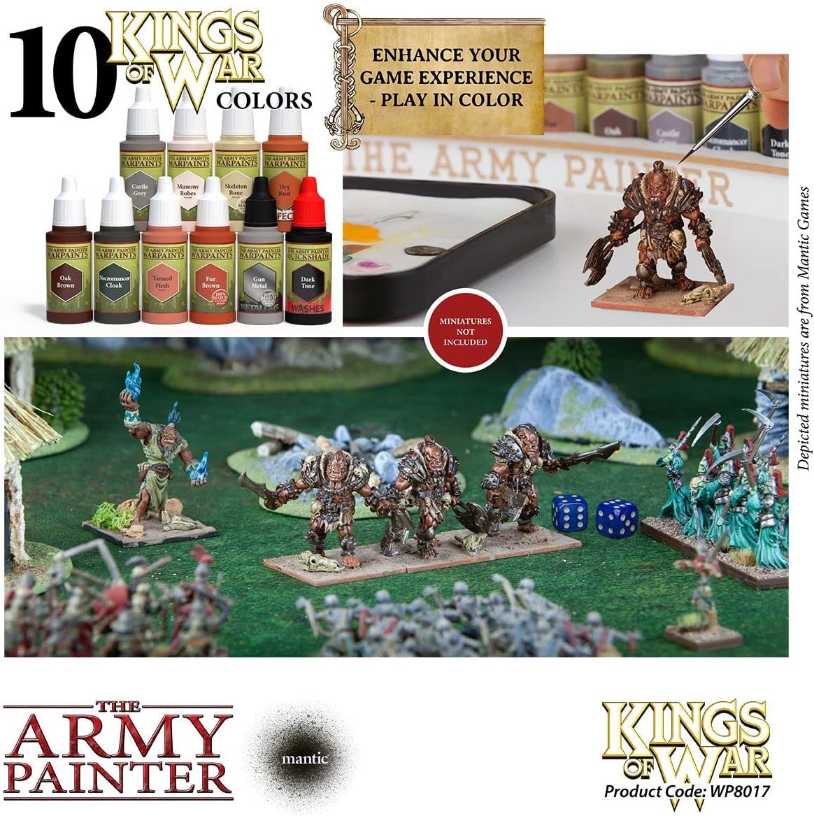 The Army Painter Kings of War Ogres – Juego de pintura en miniatura  Juego de pintura acrílica altamente pigmentada  10 pinturas en miniatura en
