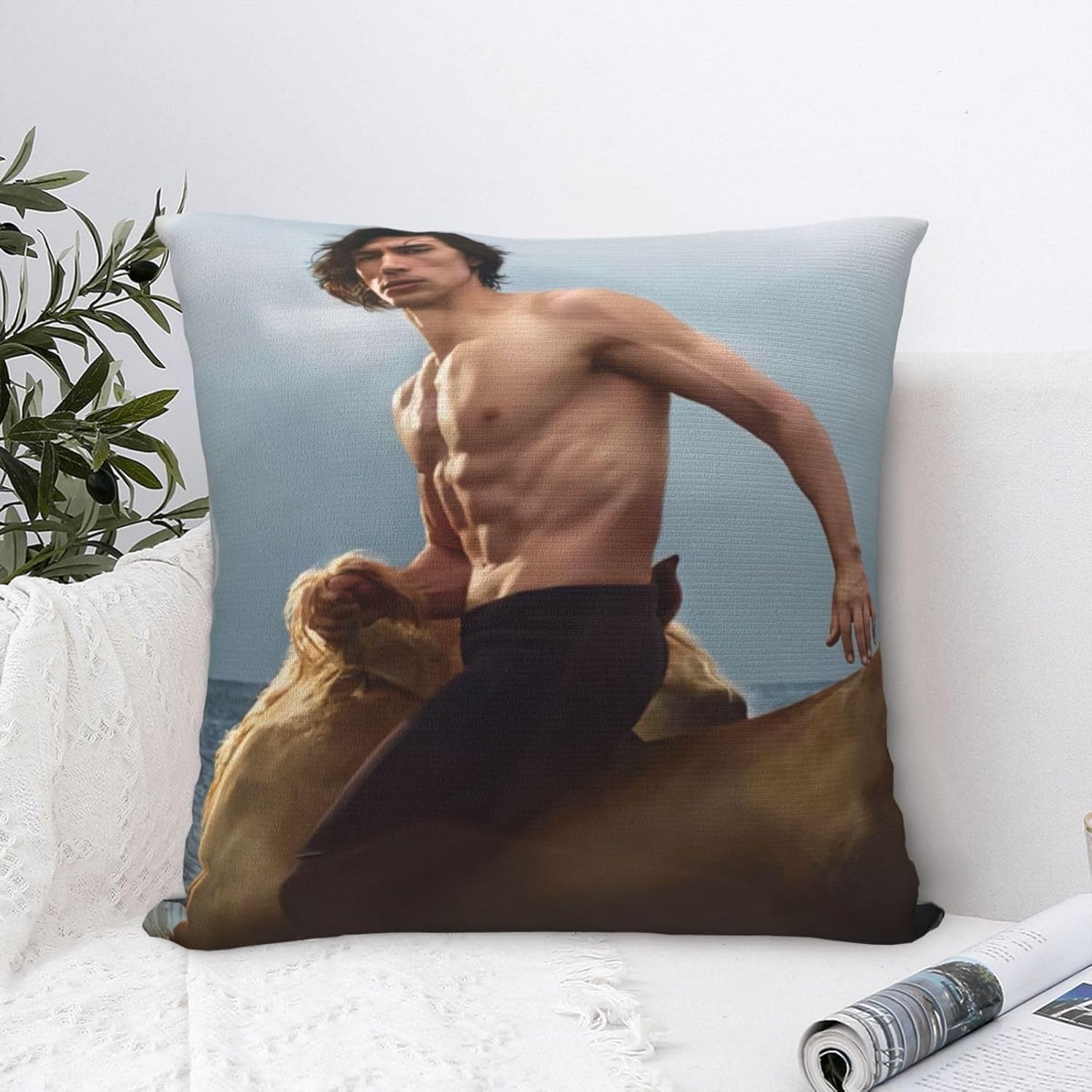 Adam Driver – Fundas de almohada cuadradas suaves y modernas, funda de almohada decorativa, decoración del hogar para cama, sofá, sala de estar,