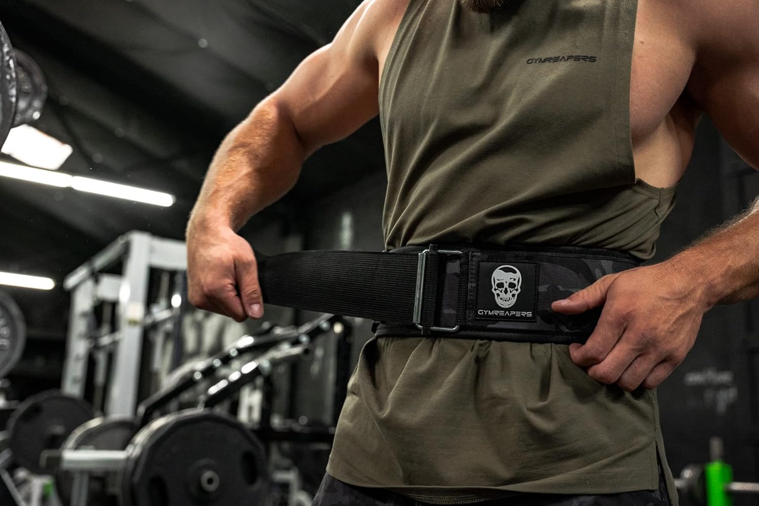 Gymreapers – Cinturón de levantamiento de pesas de cierre rápido para entrenamiento funcional, neopreno de 4 pulgadas con hebilla de metal, soporte