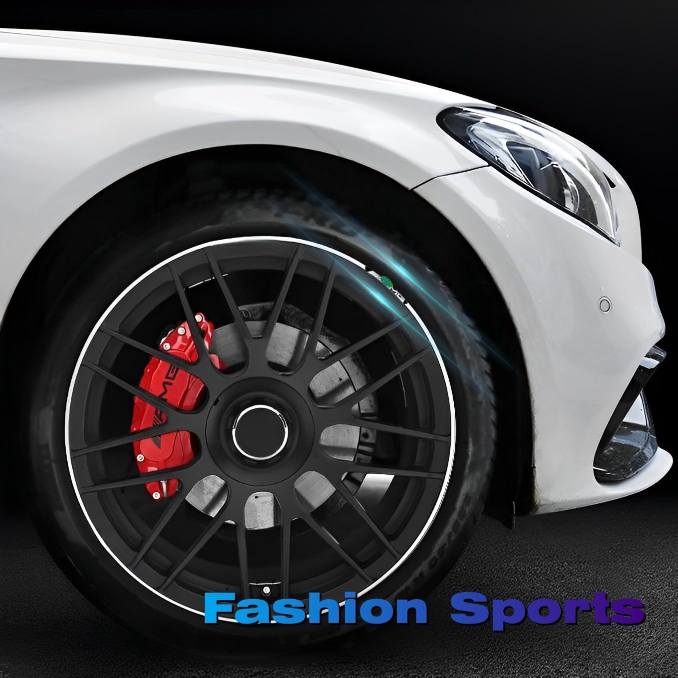 4 piezas de rueda de coche rueda rueda cubo 3D decoración adhesivo material de aleación de aluminio para llanta de coche compatible con C63 C43 C300