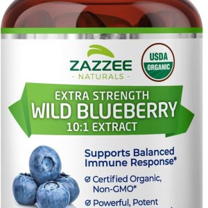 Zazzee USDA Organic Blueberry 101 Extracto 101, 5000 mg de fuerza, 120 cápsulas veganas, suministro de 4 meses, concentrado, estandarizado 10X Zazzee USDA Organic Blueberry 101 Extracto 101, 5000 mg de fuerza, 120 cápsulas veganas, suministro de 4 meses, concentrado, estandarizado 10X