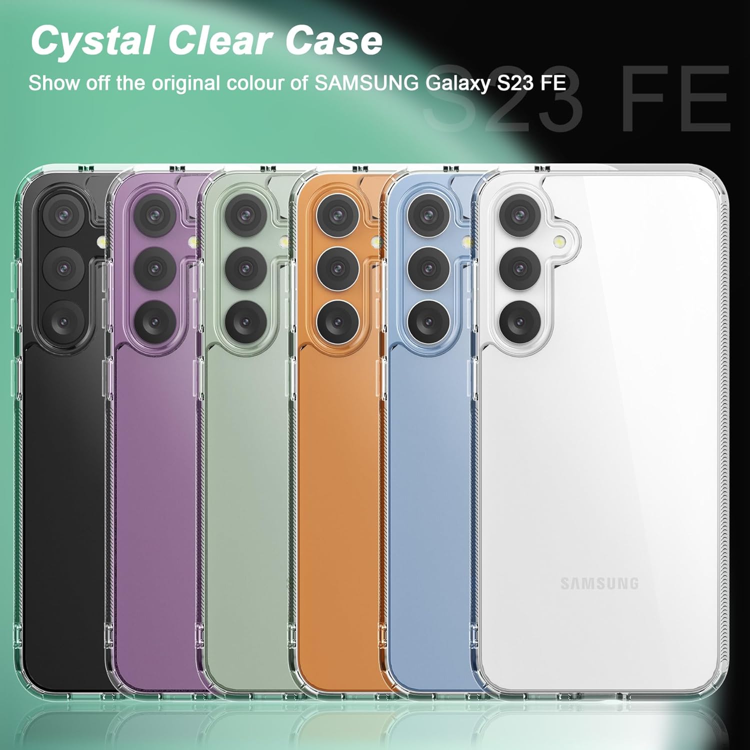 Foluu Funda delgada para Samsung Galaxy S23 FE 2023, parte trasera de policarbonato duro y parachoques de TPU suave, funda protectora a prueba de