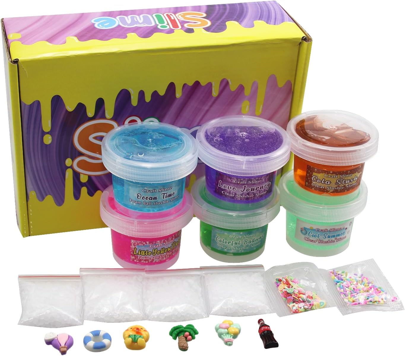Paquete de 6 limos crujientes de limmer, kit de limo de unicornio para niñas, súper suave y antiadherente, regalos de cumpleaños, regalos de fiesta