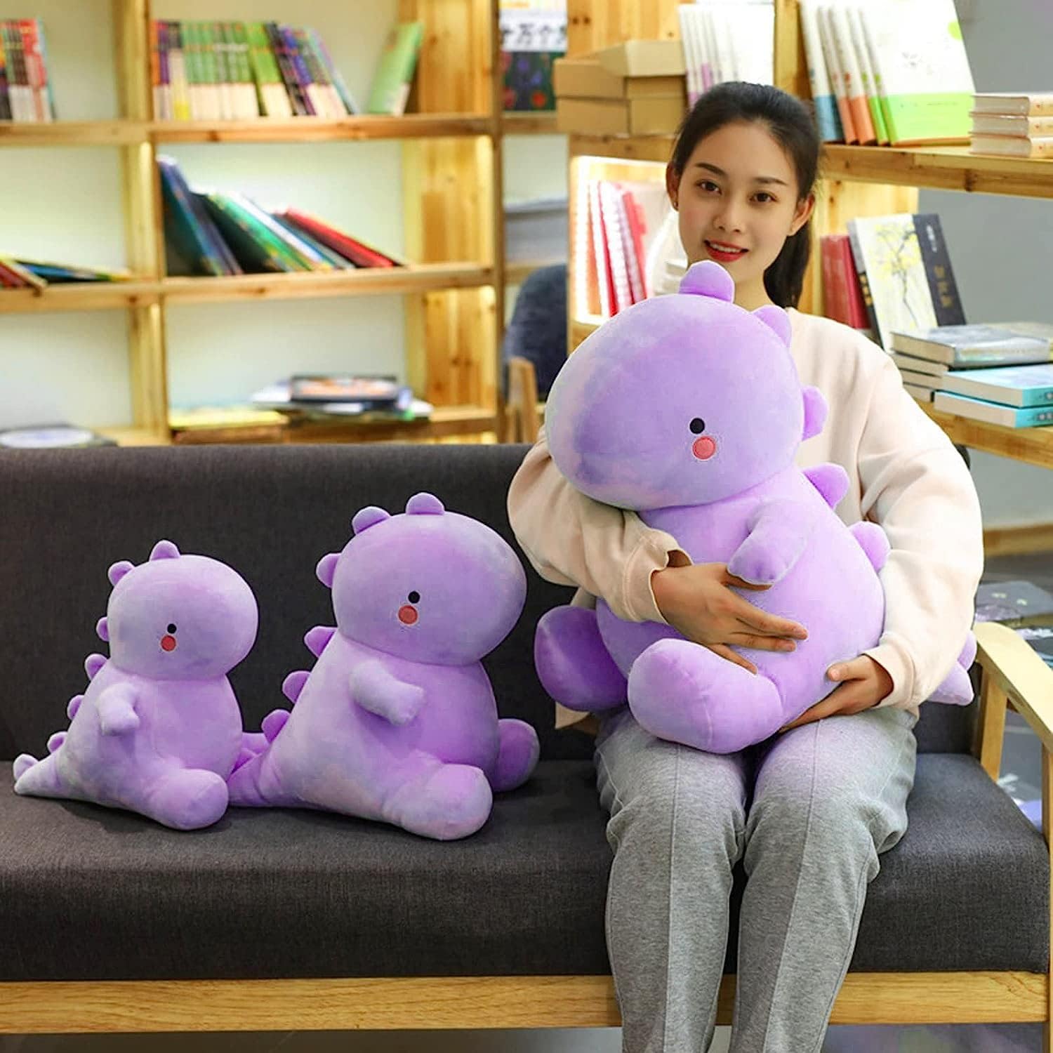 Lindos juguetes de peluche de dinosaurio, animales de peluche de dinosaurio grueso, animales de peluche suaves de dinosaurio, regalos de cumpleaños