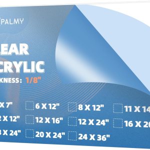 CALPALMY Paquete de 2 hojas de acrílico transparente de 18 pulgadas de grosor, hojas de plexiglás precortadas de 18 x 24 pulgadas para proyectos de CALPALMY Paquete de 2 hojas de acrílico transparente de 18 pulgadas de grosor, hojas de plexiglás precortadas de 18 x 24 pulgadas para proyectos de