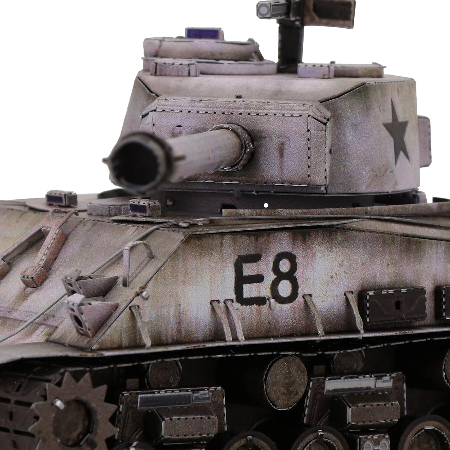 MU Rompecabezas de metal 3D Sherman tanque mediano, 169 piezas de regalo de acero en miniatura para pasatiempos militares, kits de construcción